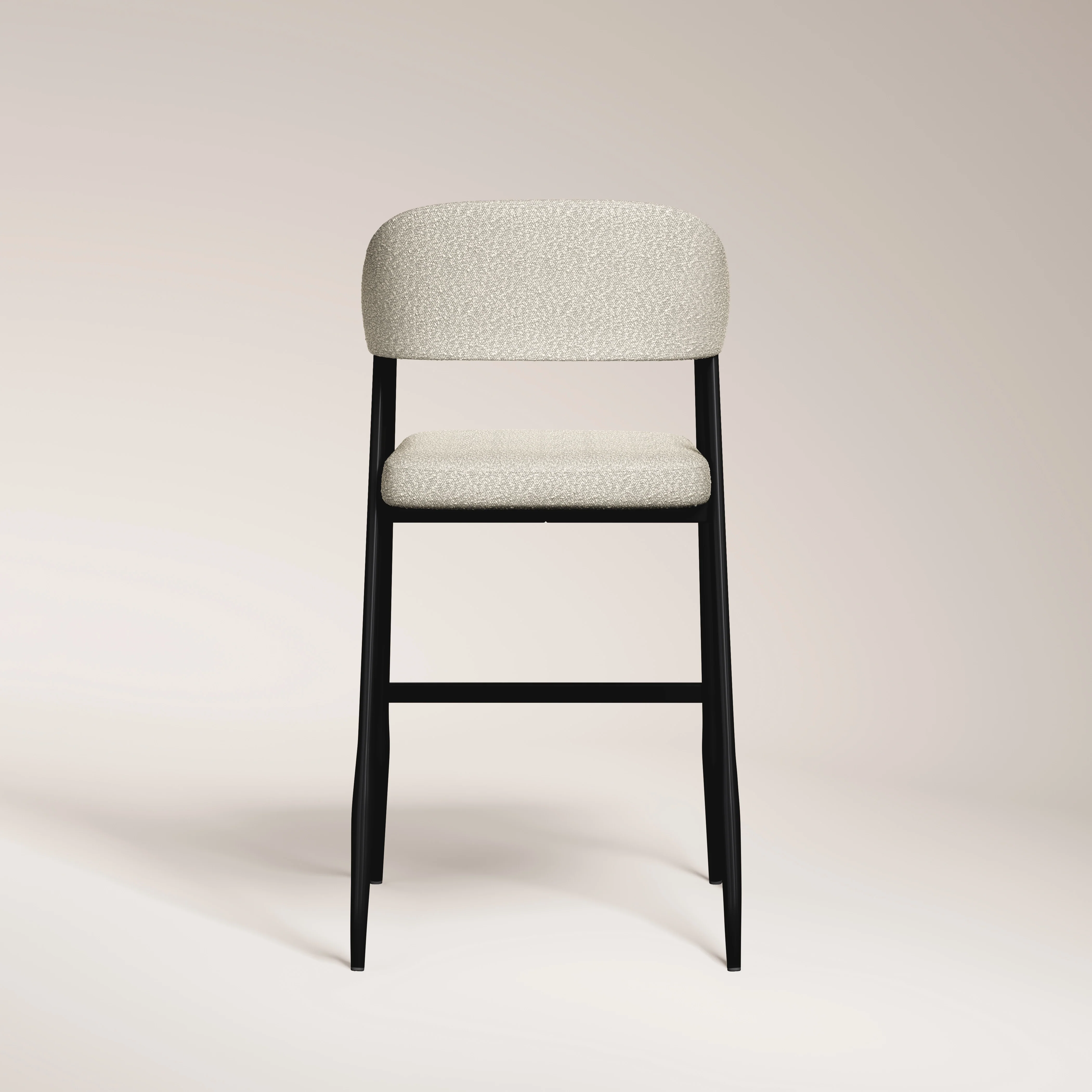 Presley Kitchen Stool | Speckled Stone Sustainable Boucle & Black - Image 7