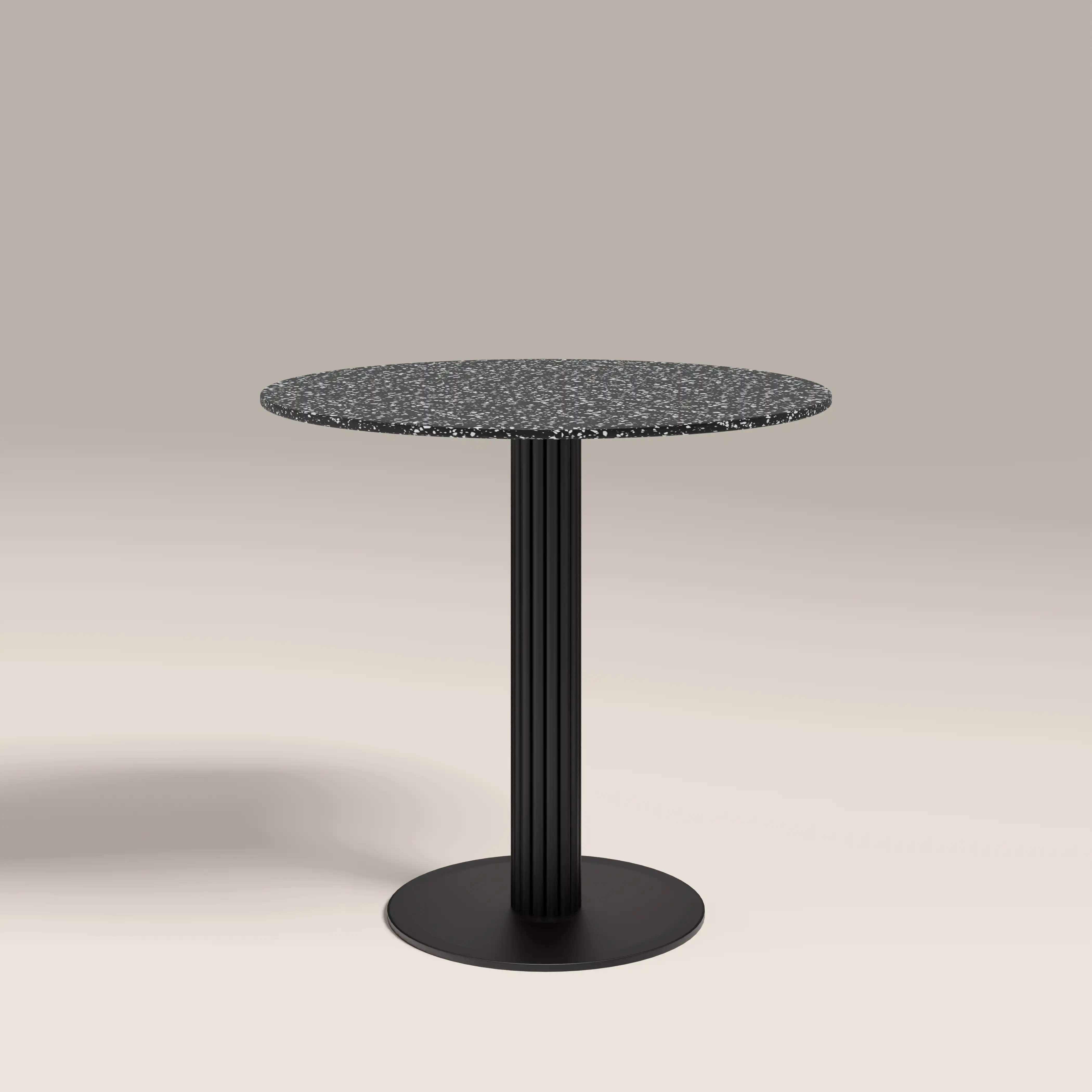 Rafferty 2 Seat Round Cafe Table | Black Terrazzo & Black