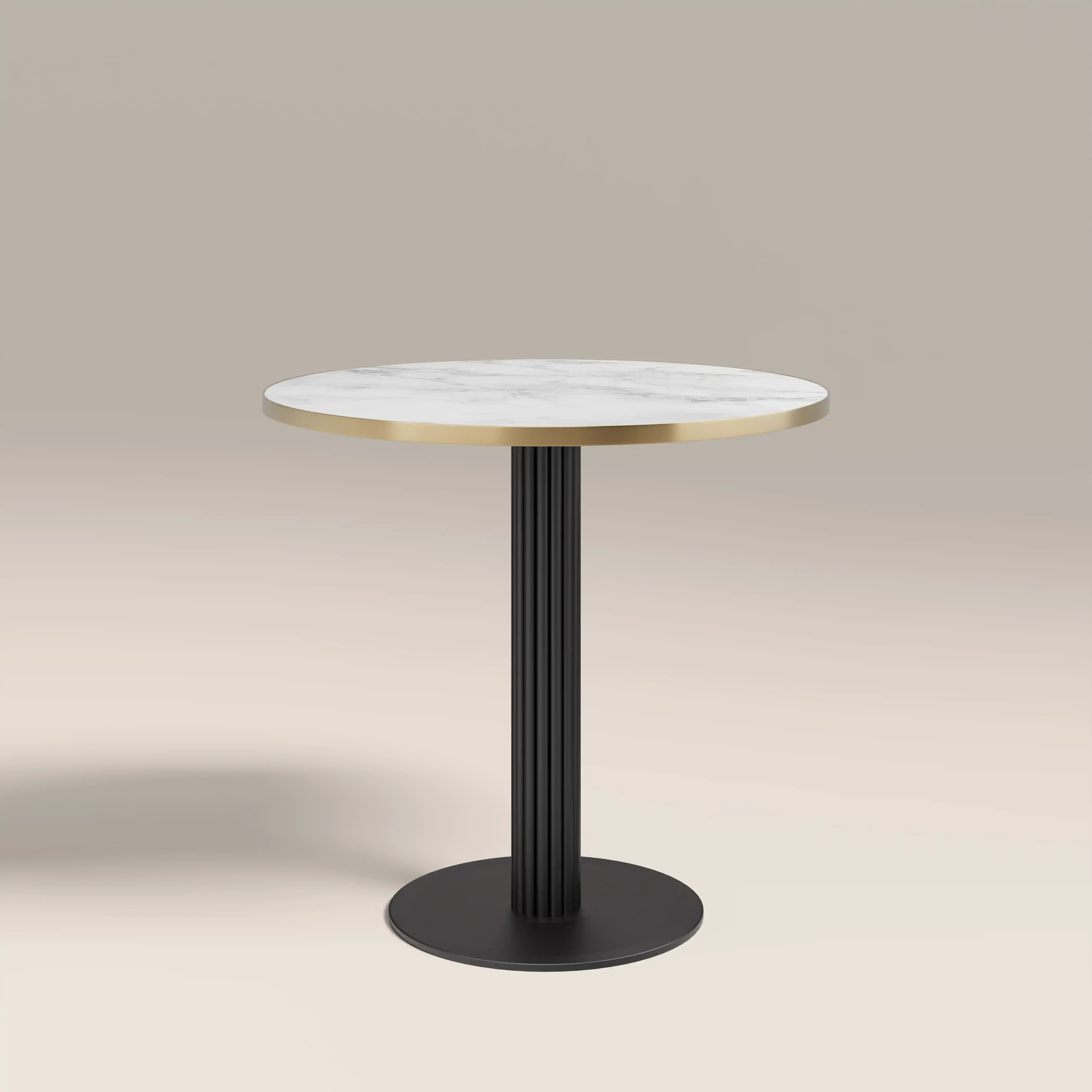 Rafferty 2 Seat Round Cafe Table | White Marble Effect & Black