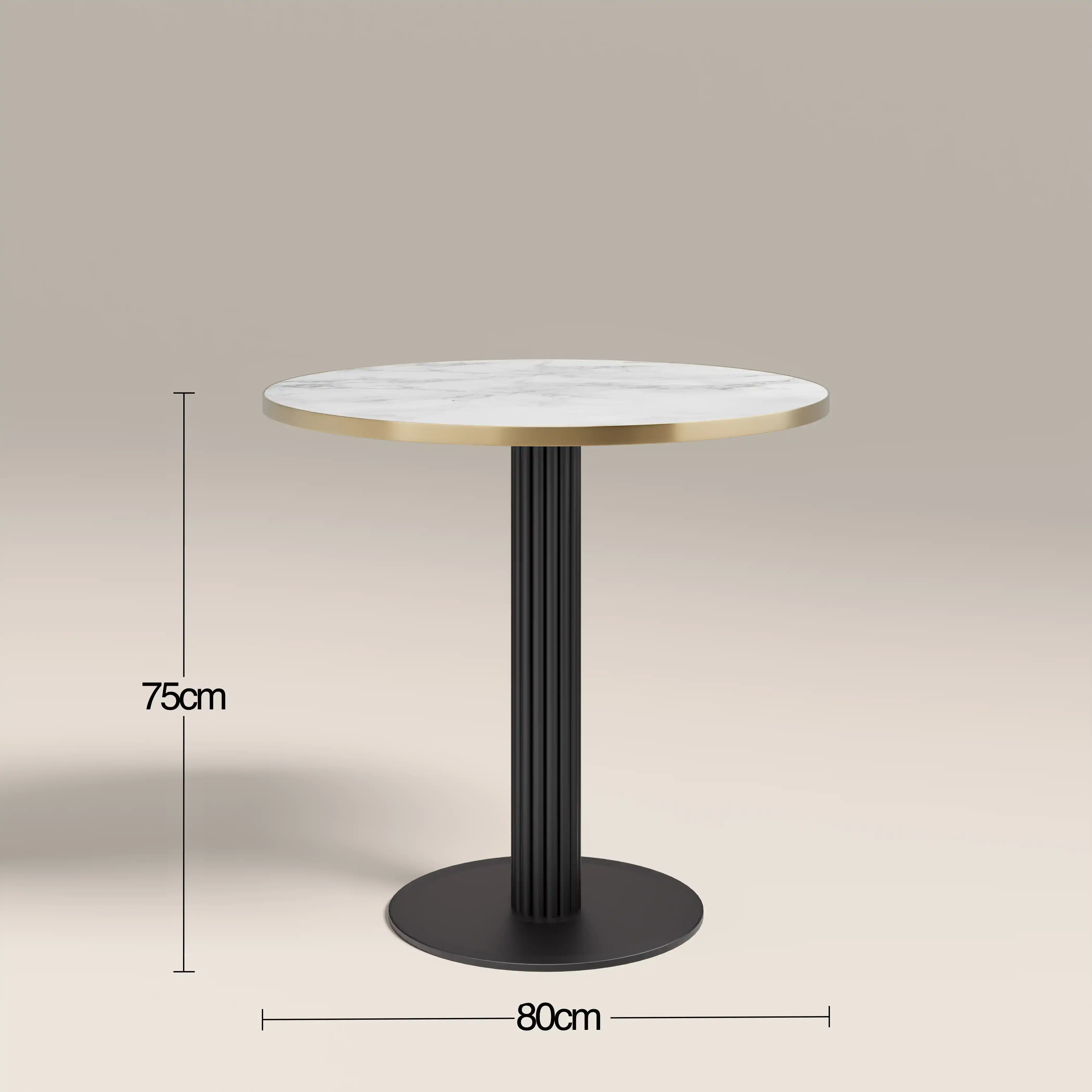 Rafferty 2 Seat Round Cafe Table | White Marble Effect & Black - Image 3