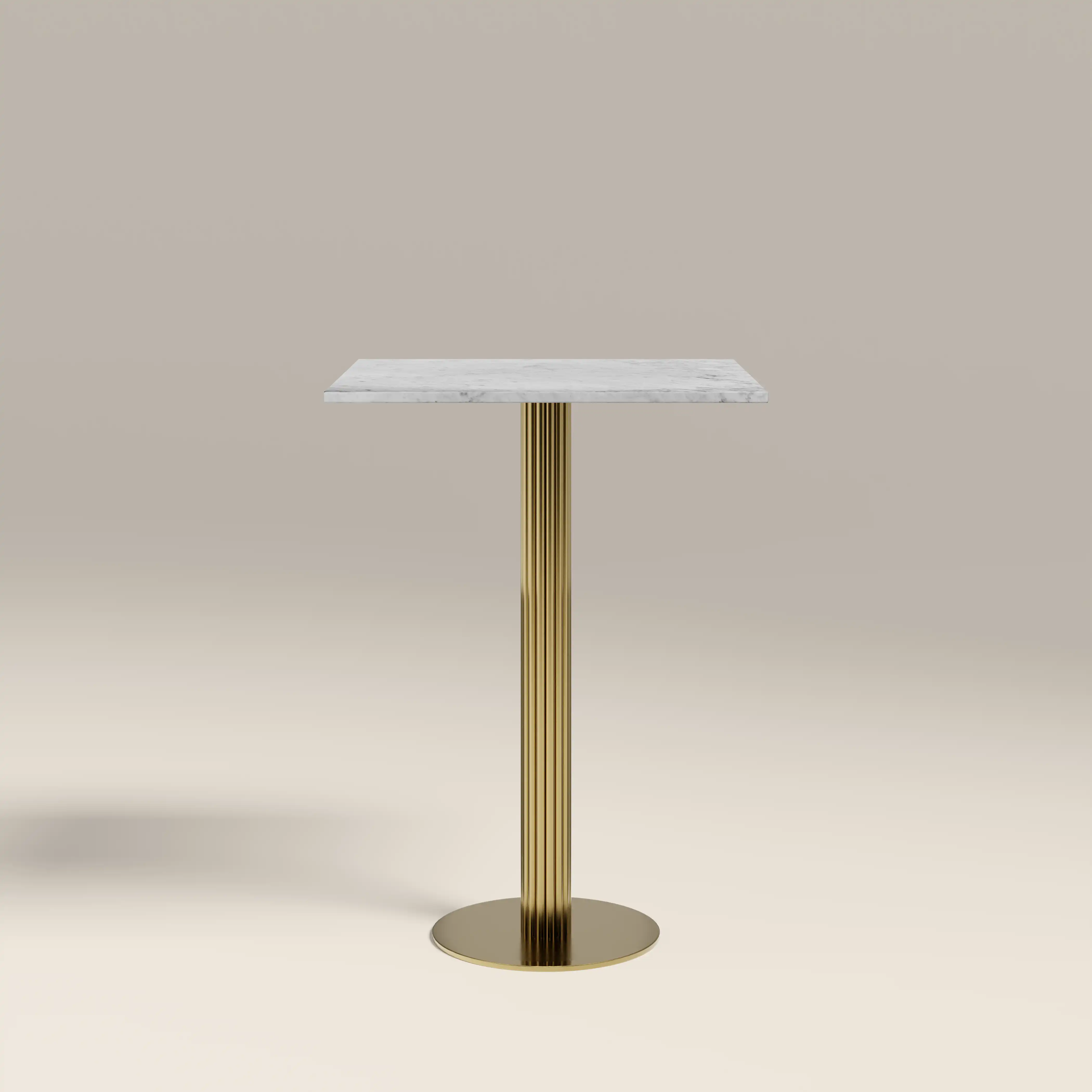 Rafferty 2 Seat Square Bar Table  | White Marble & Brass - Image 4
