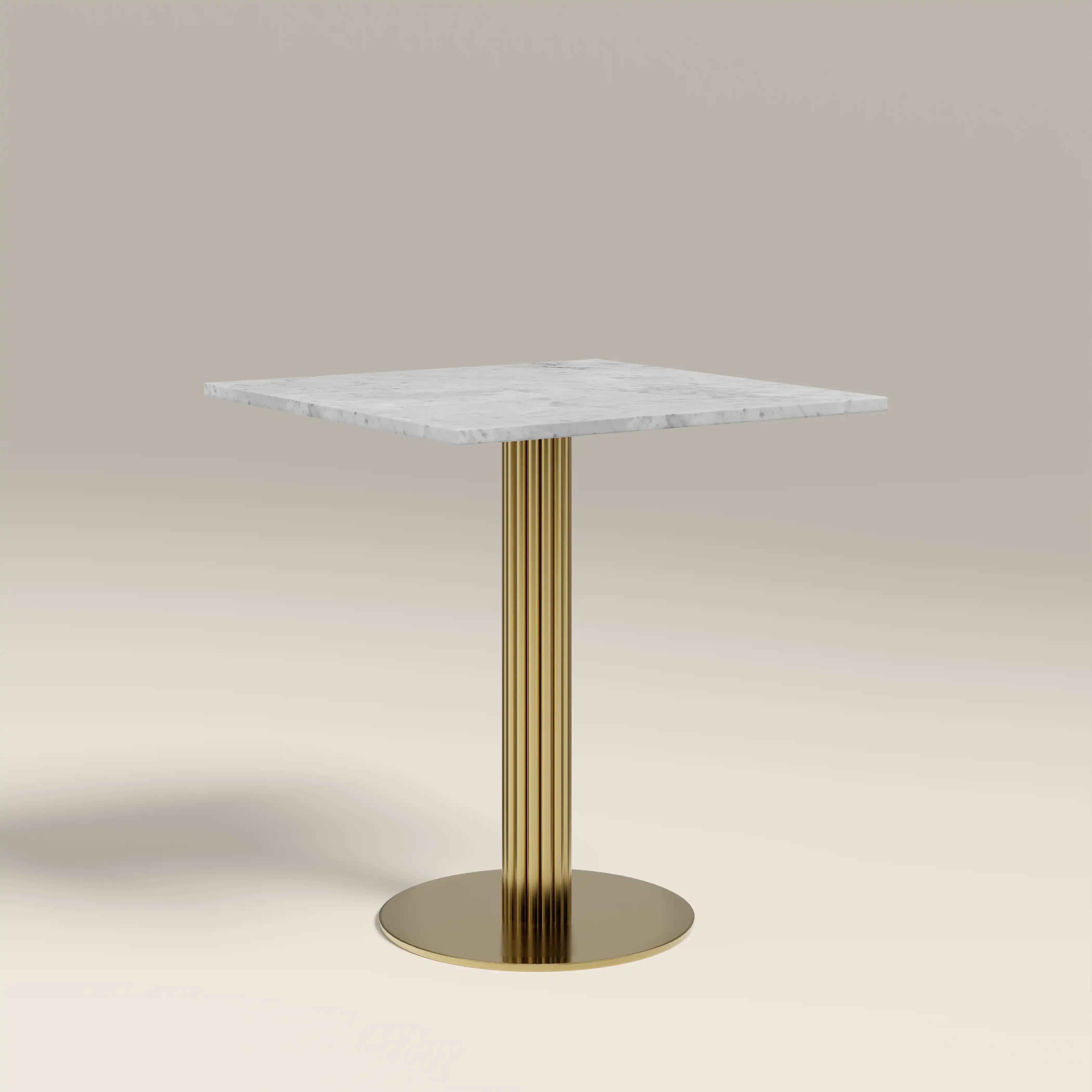 Rafferty 2 Seat Square Cafe Table  | White Marble & Brass - Image 5