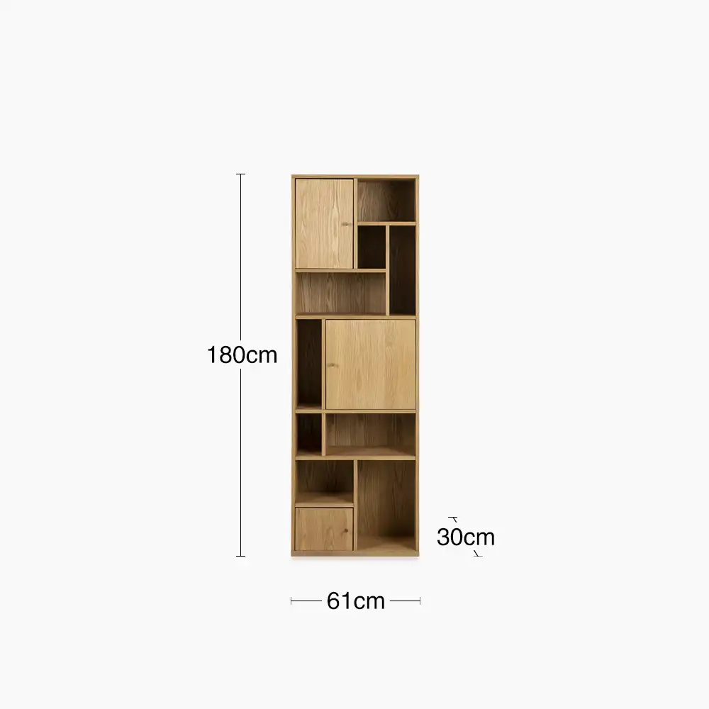 Rangoon Wooden Bookcase | Oak - Image 6