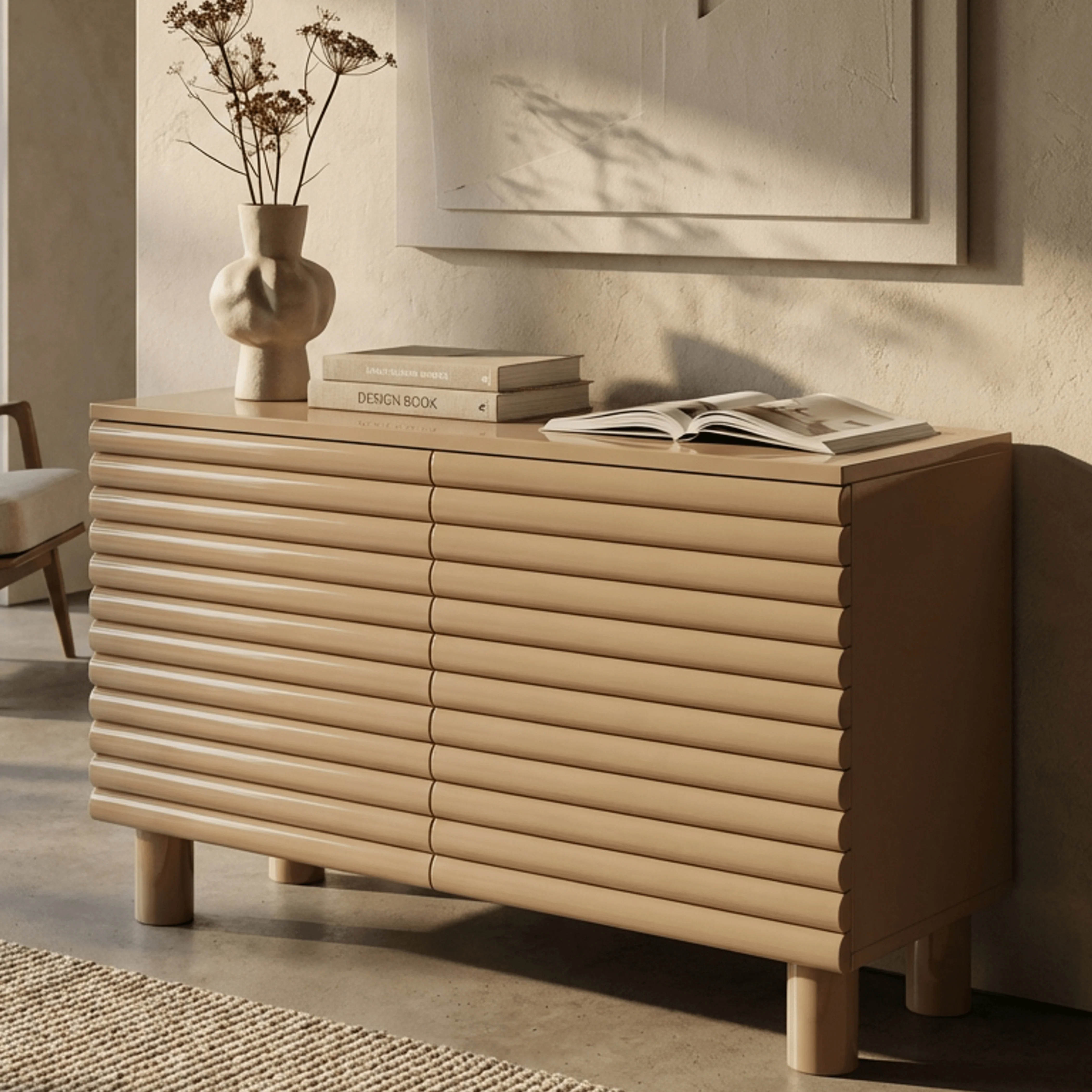Raphael 2 Door Sideboard | High Gloss Taupe - Image 2
