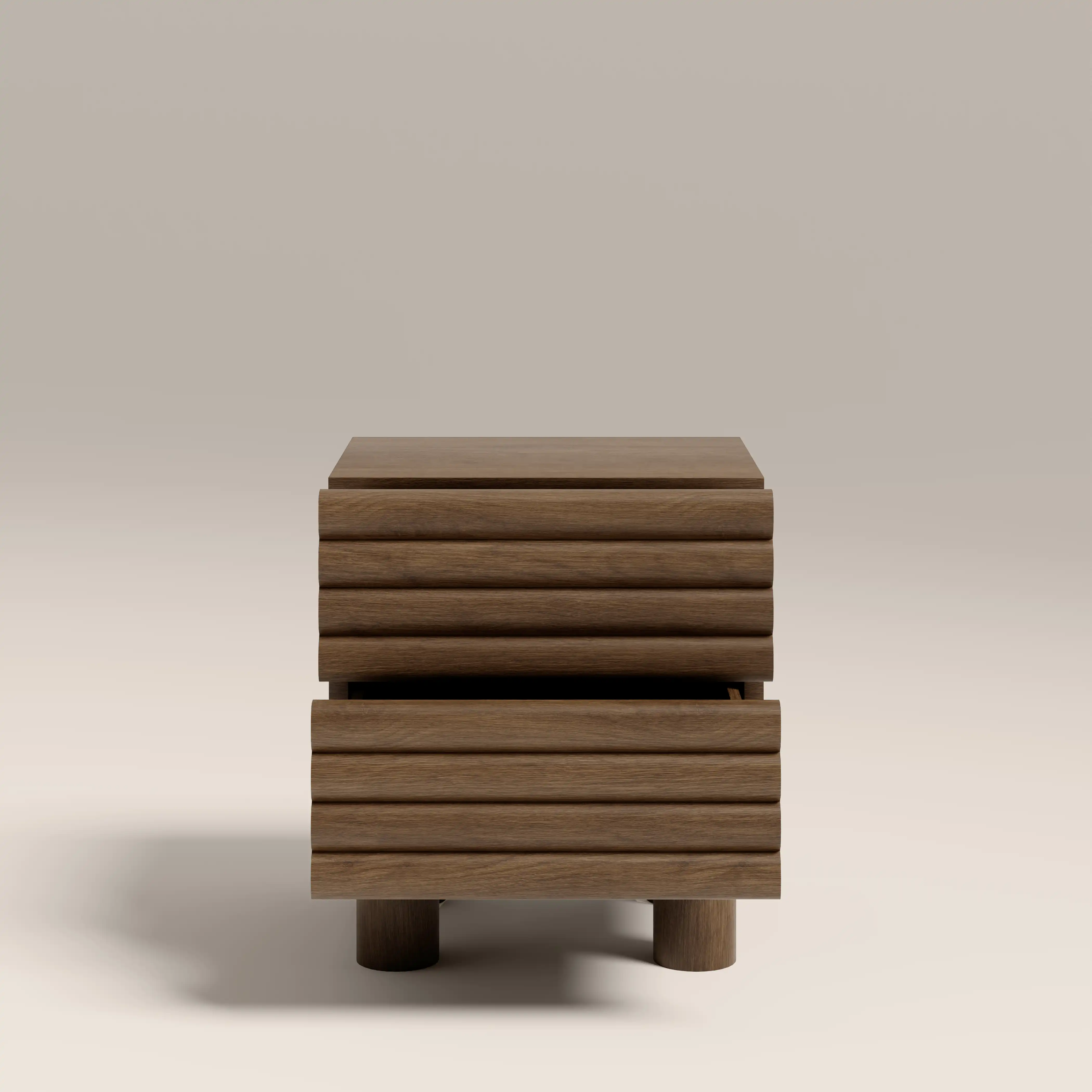 Raphael 2 Drawer Wooden Bedside Table | Walnut - Image 5