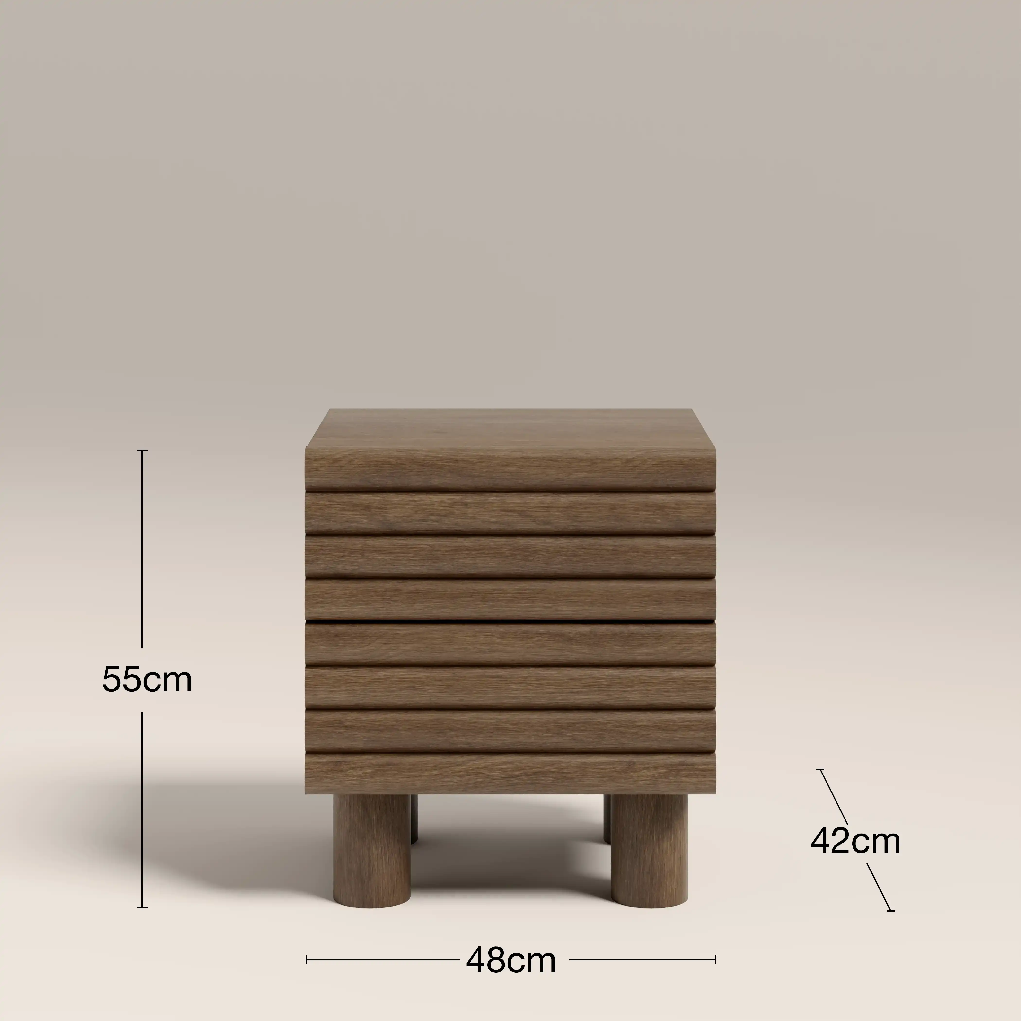 Raphael 2 Drawer Wooden Bedside Table | Walnut - Image 7