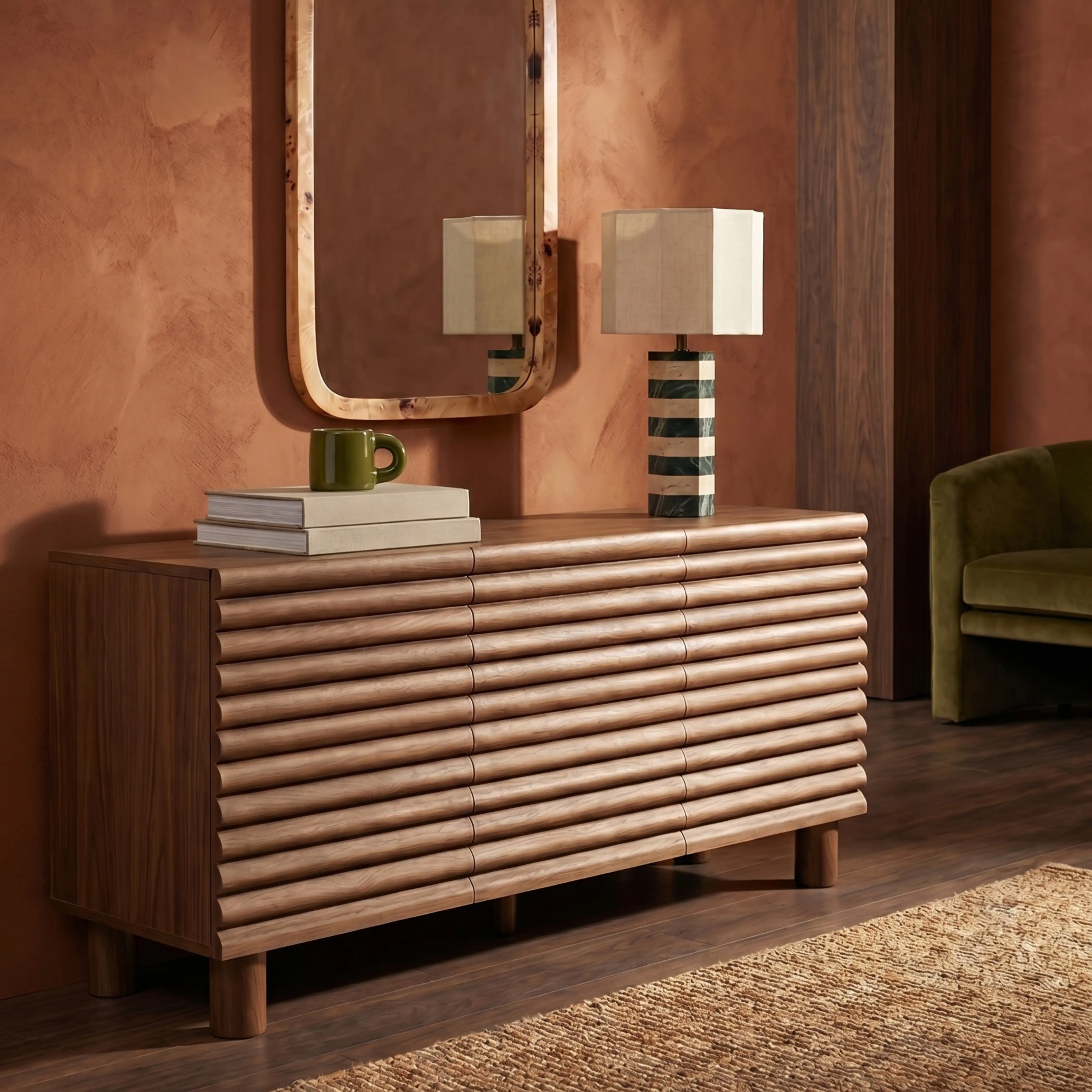 Raphael 3 Door Wooden Sideboard | Walnut - Image 2