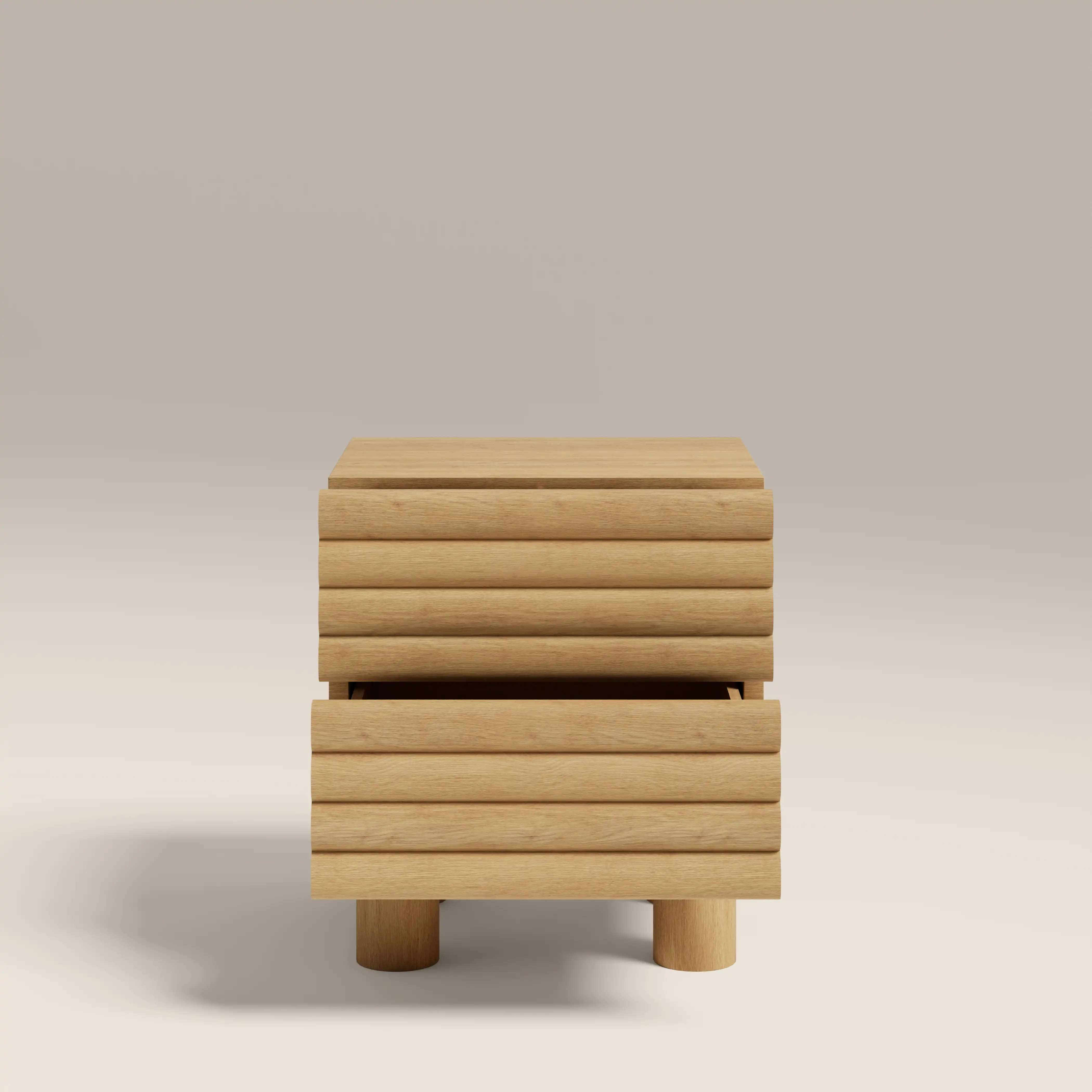 Raphael 2 Drawer Wooden Bedside Table | Oak - Image 4