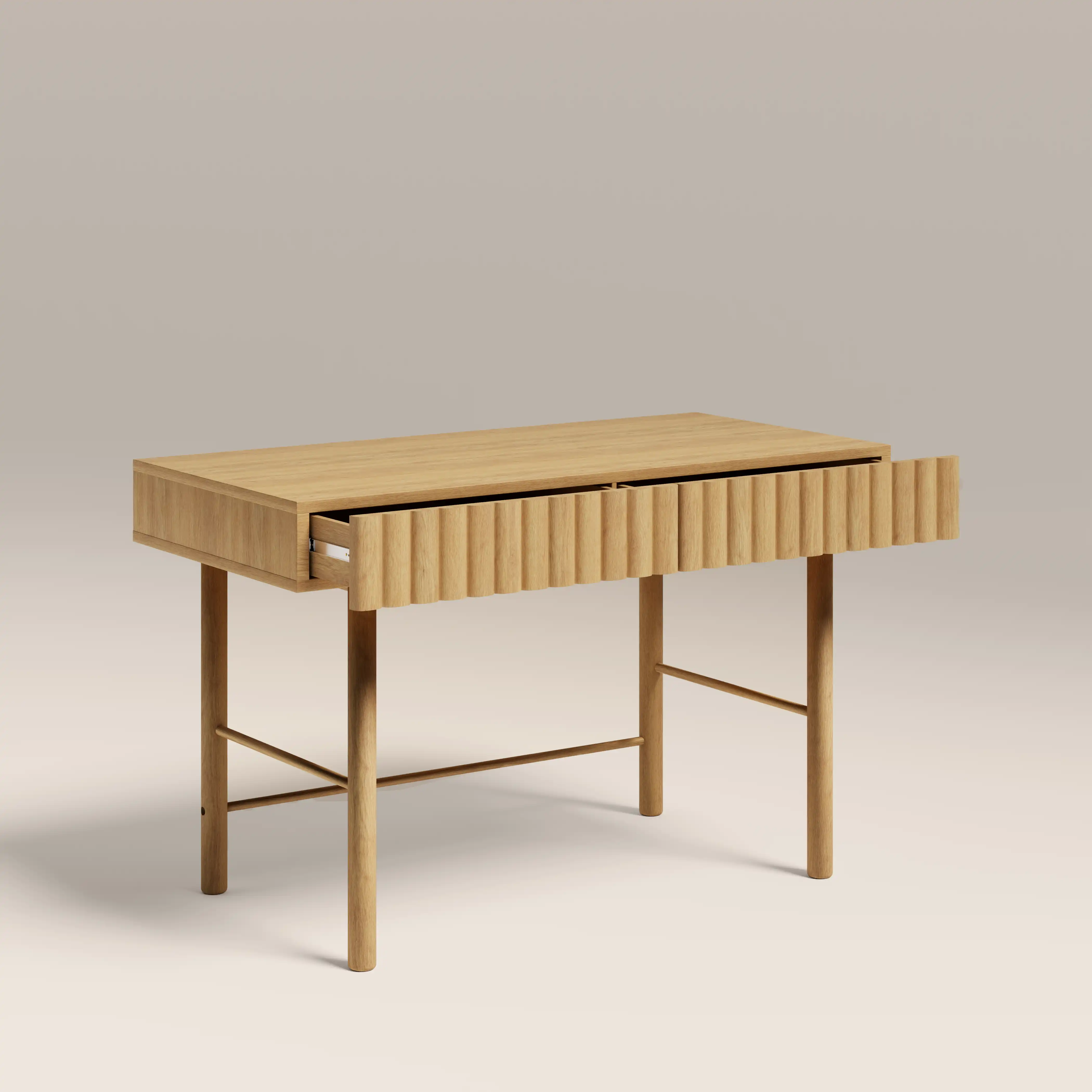 Raphael 2 Drawer Wooden Desk | Oak - Image 5