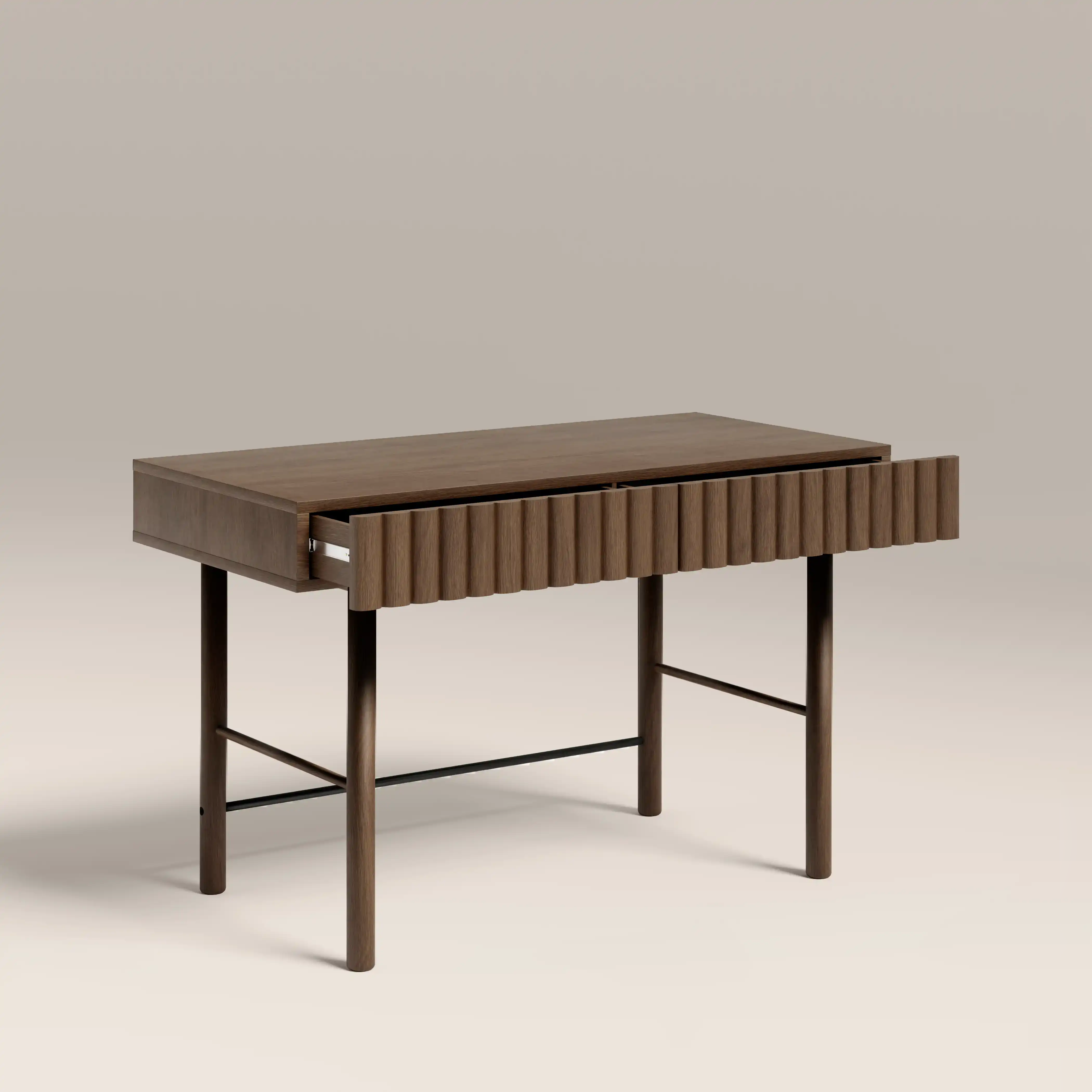 Raphael 2 Drawer Wooden Desk | Walnut - Image 5