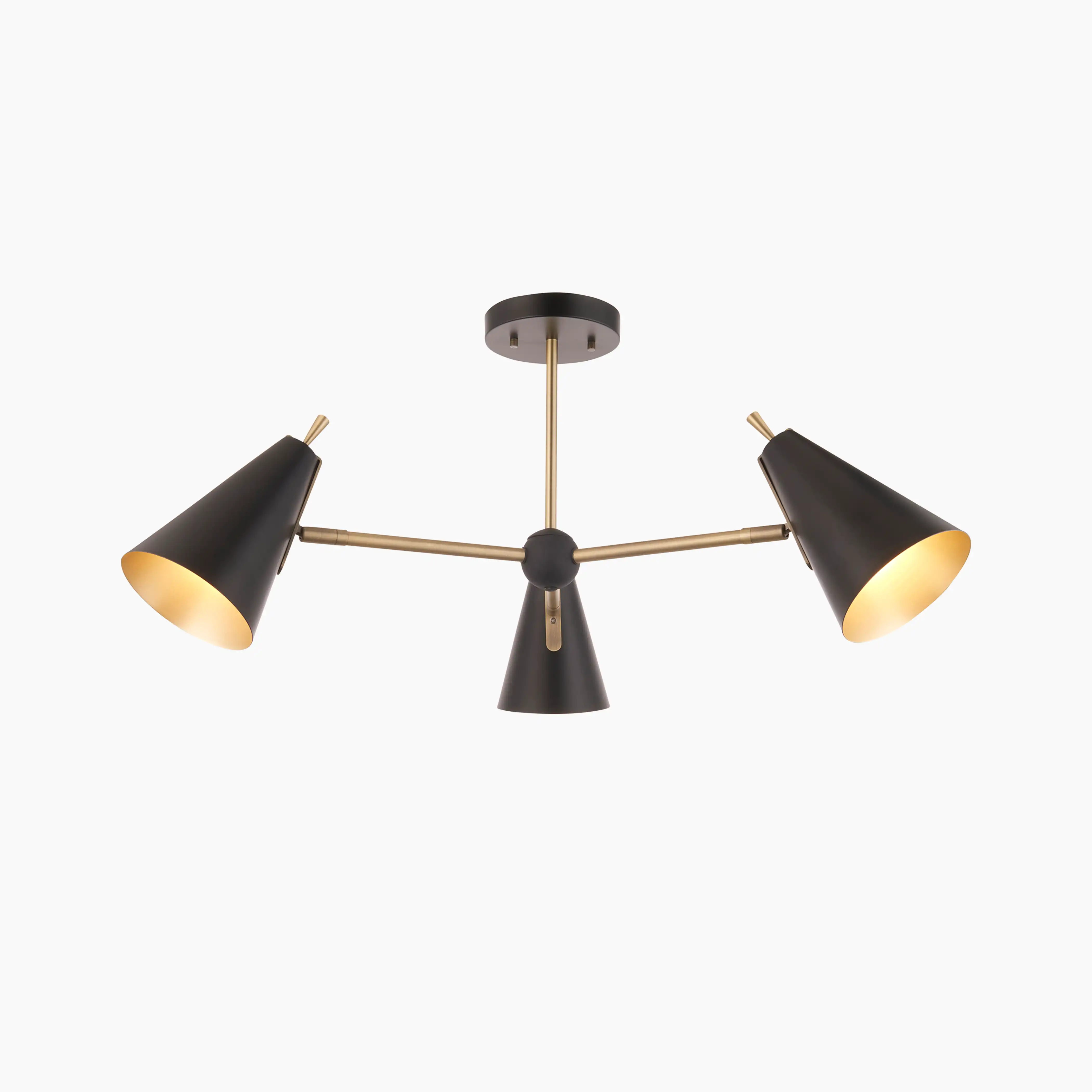Reece 3 Light Flush Ceiling Light | Black
