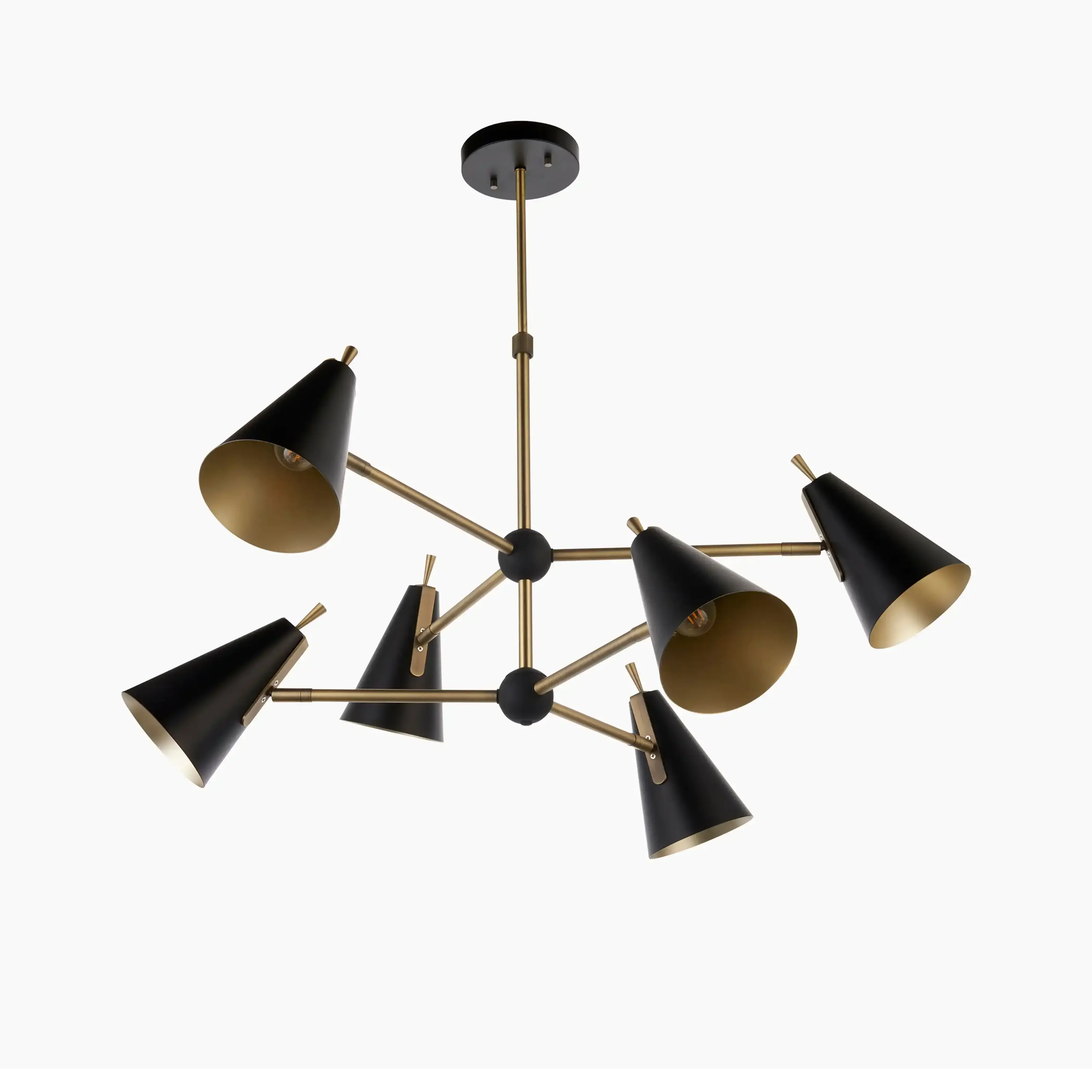 Reece 6 Light Pendant Light | Brass & Black - Image 3