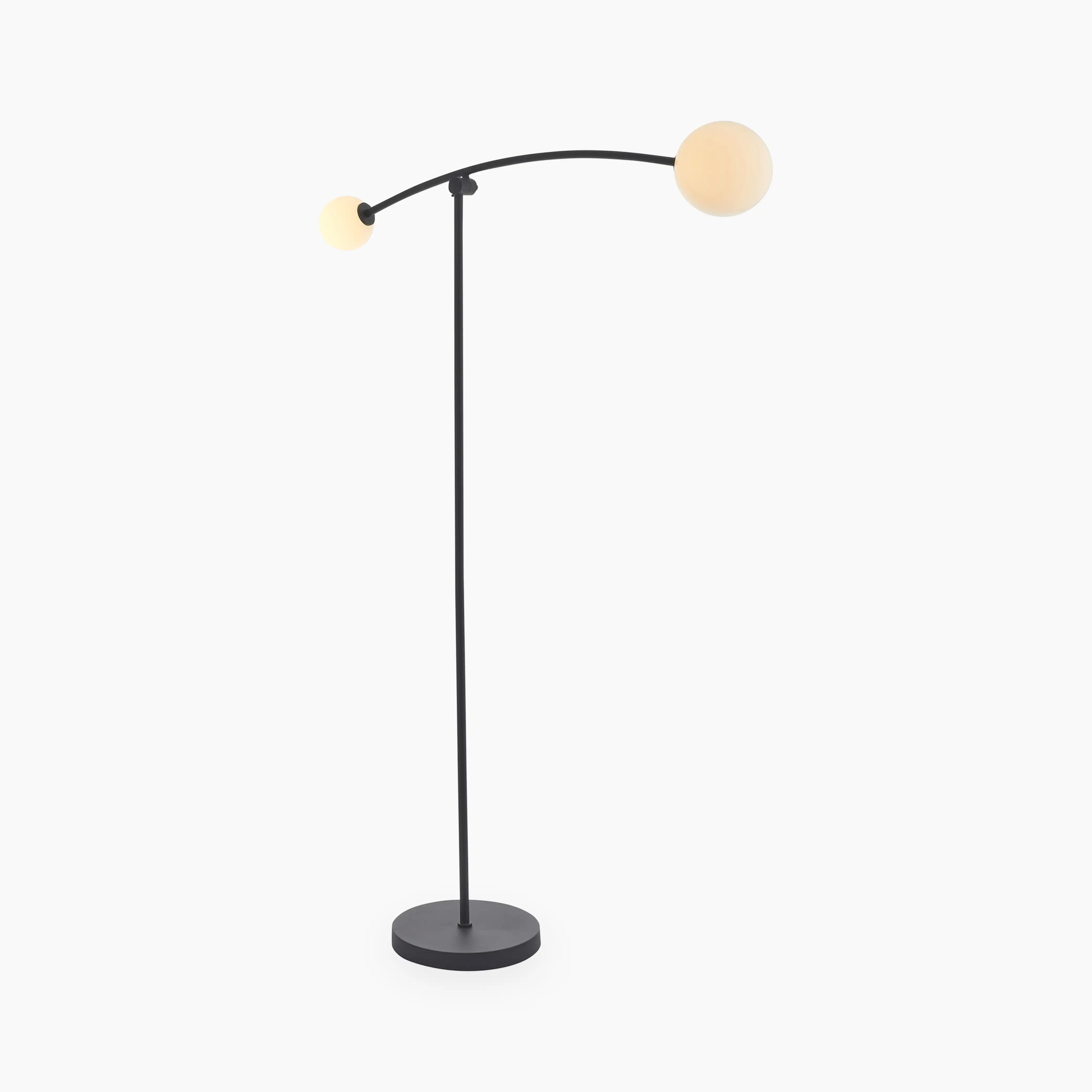 Rica Arched Floor Lamp | Opal & Matte Black