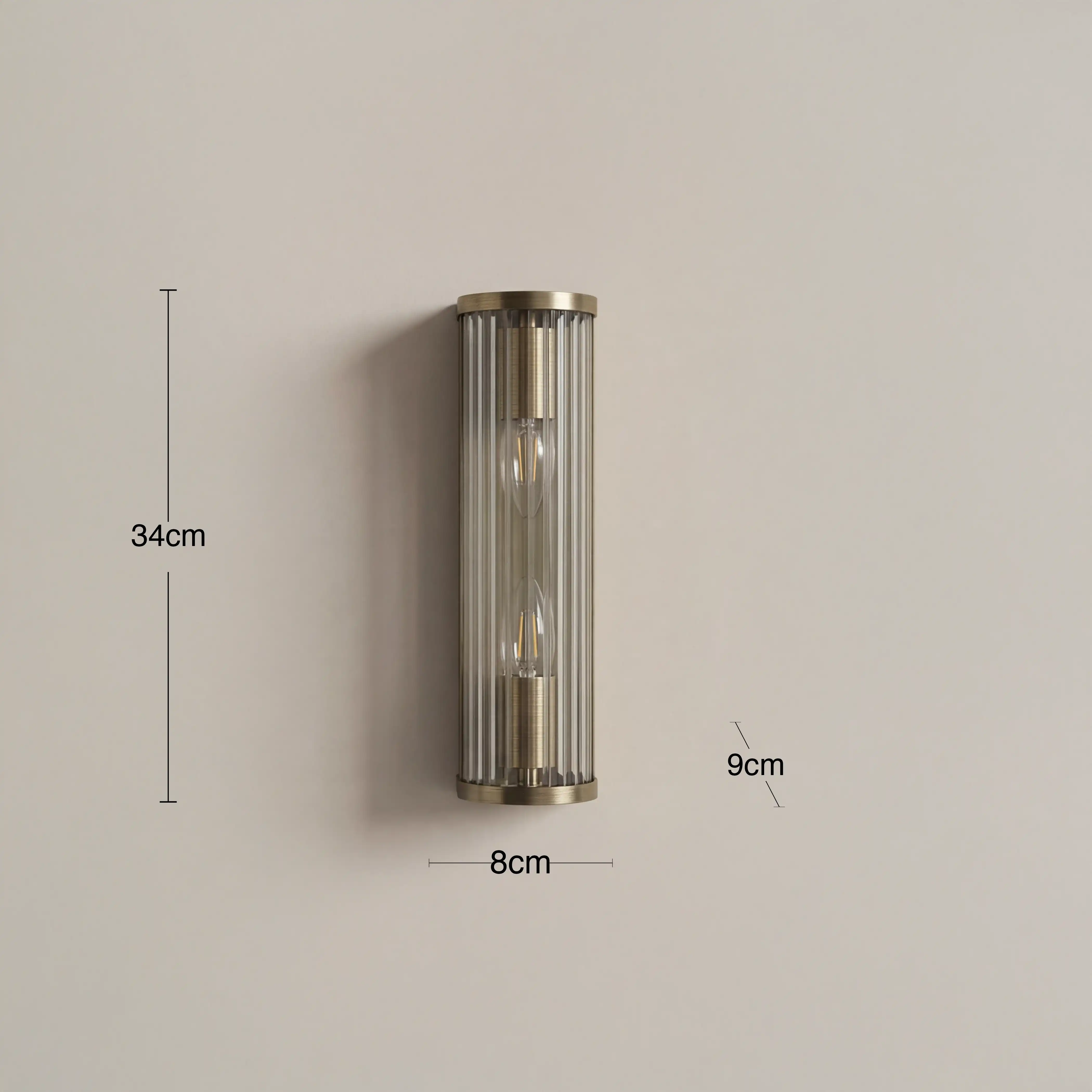 Ridgeton 2 Light Wall Light | Brass - Image 7