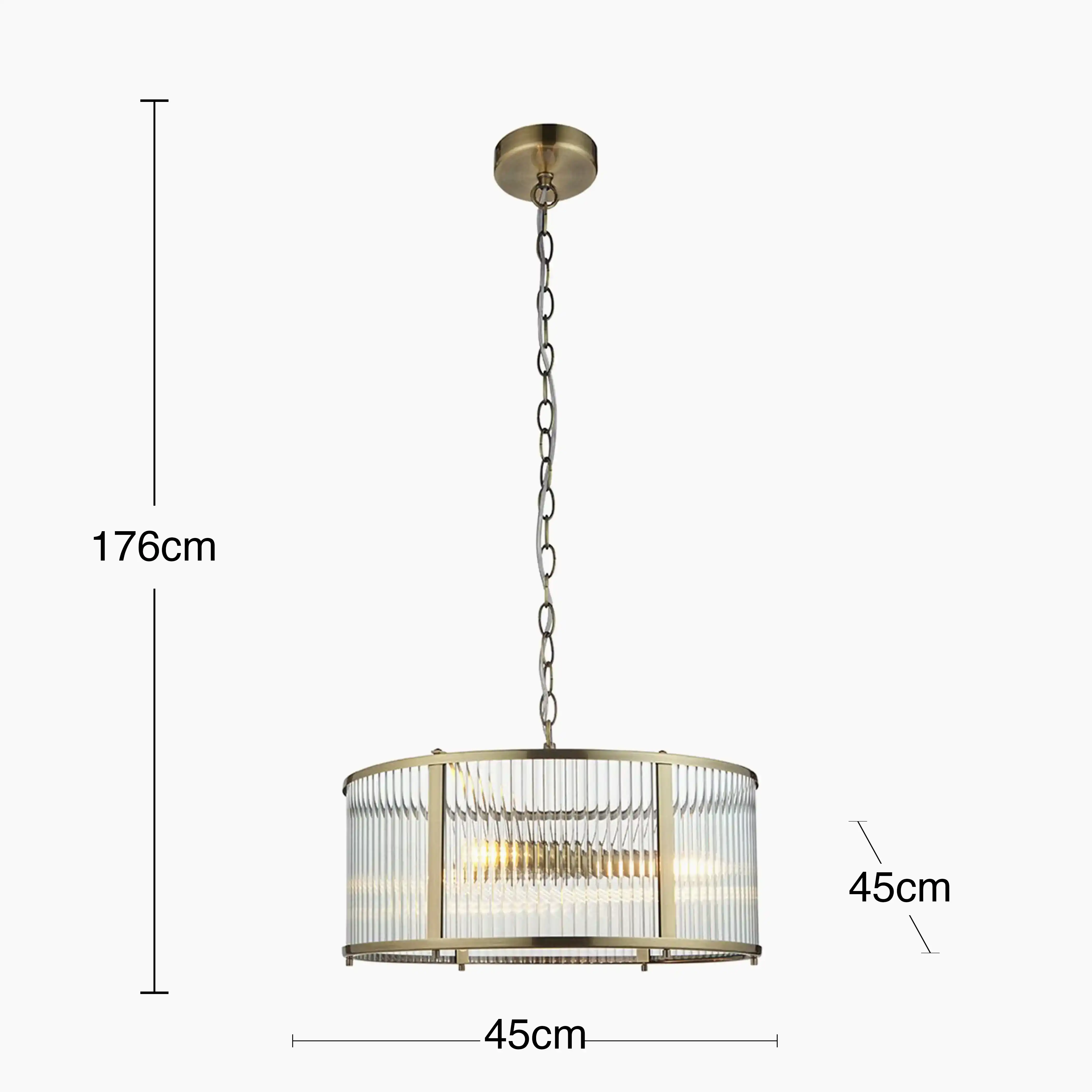Ridgeton 3 Light Pendant Light | Brass - Image 7