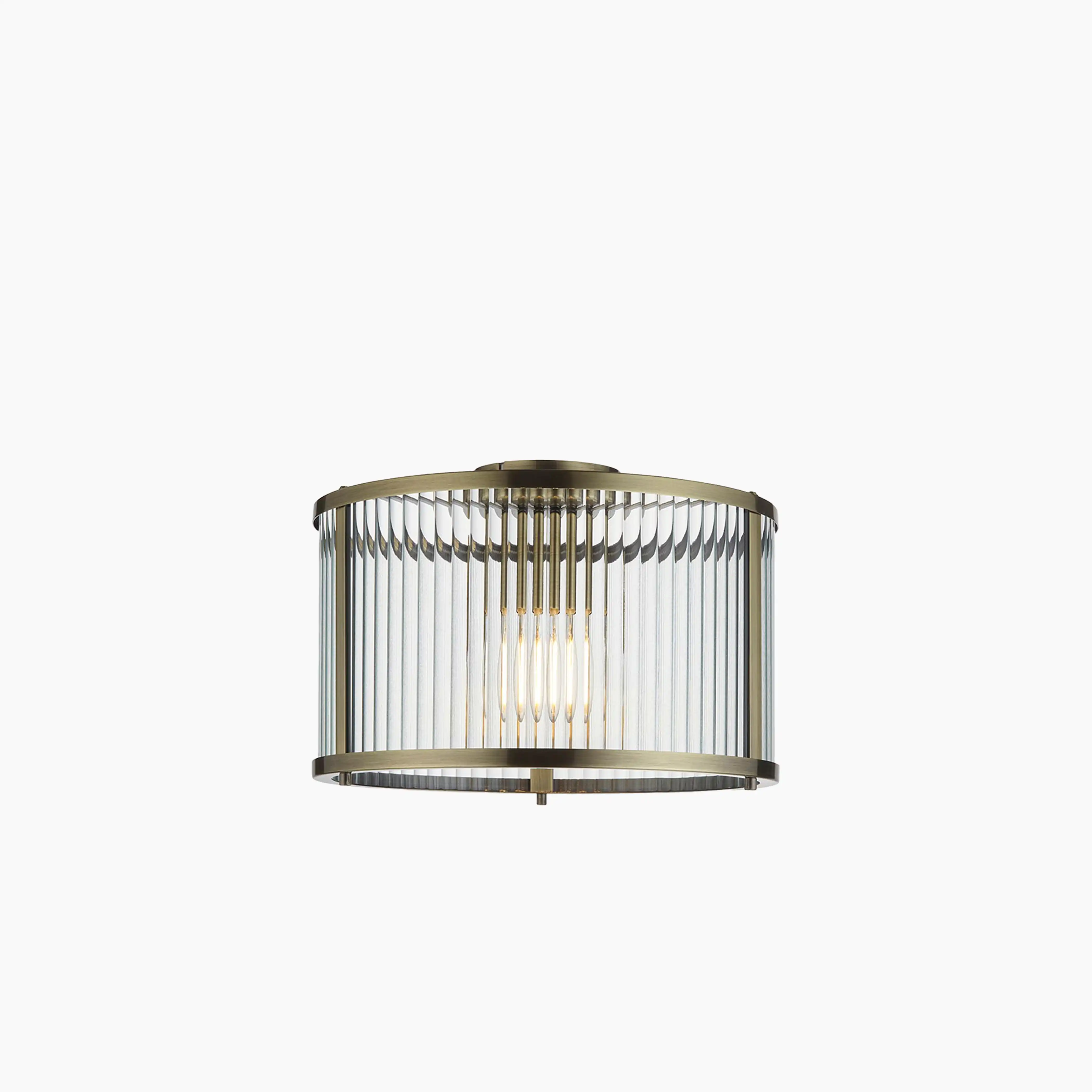 Ridgeton Flush Ceiling Light | Brass