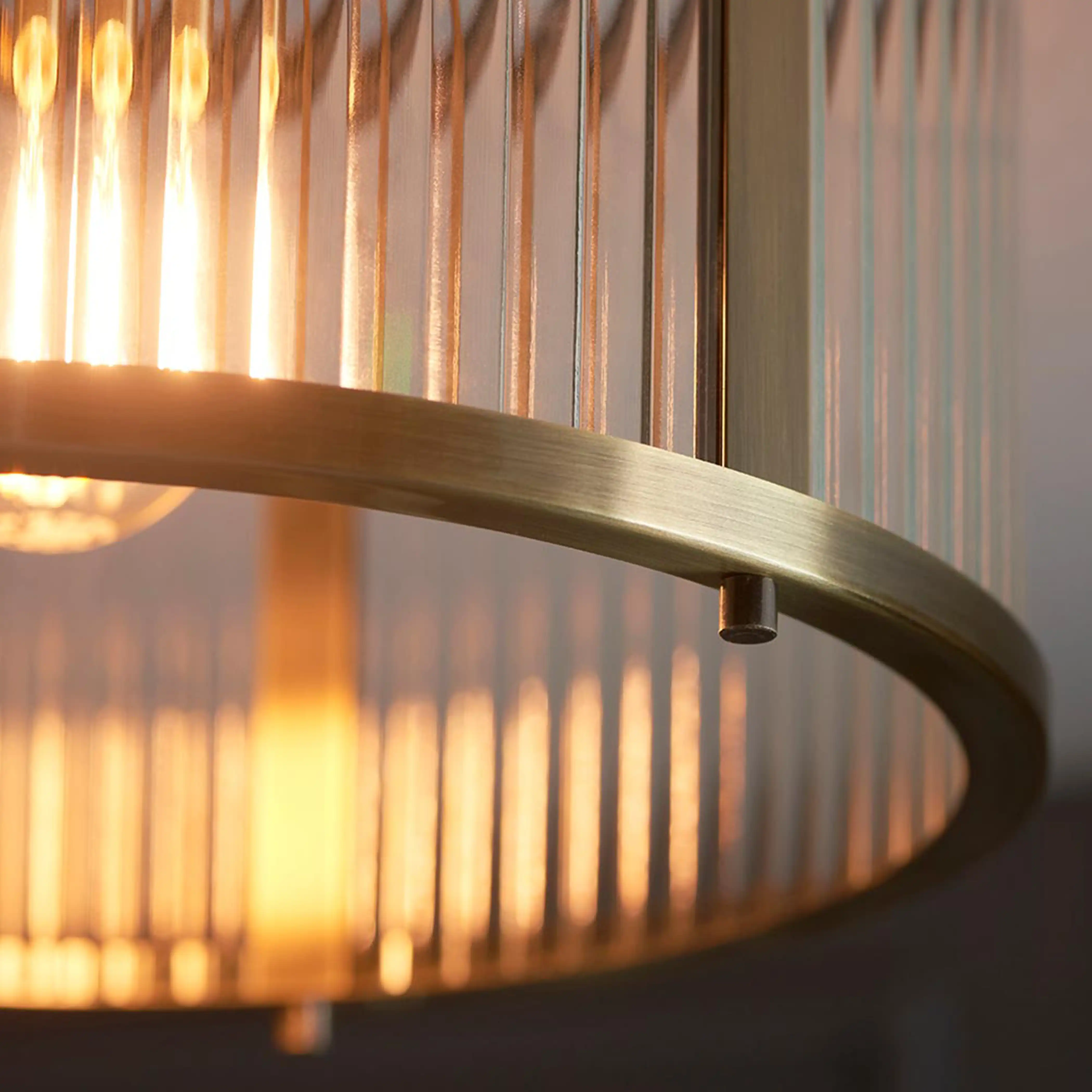 Ridgeton Flush Ceiling Light | Brass - Image 3