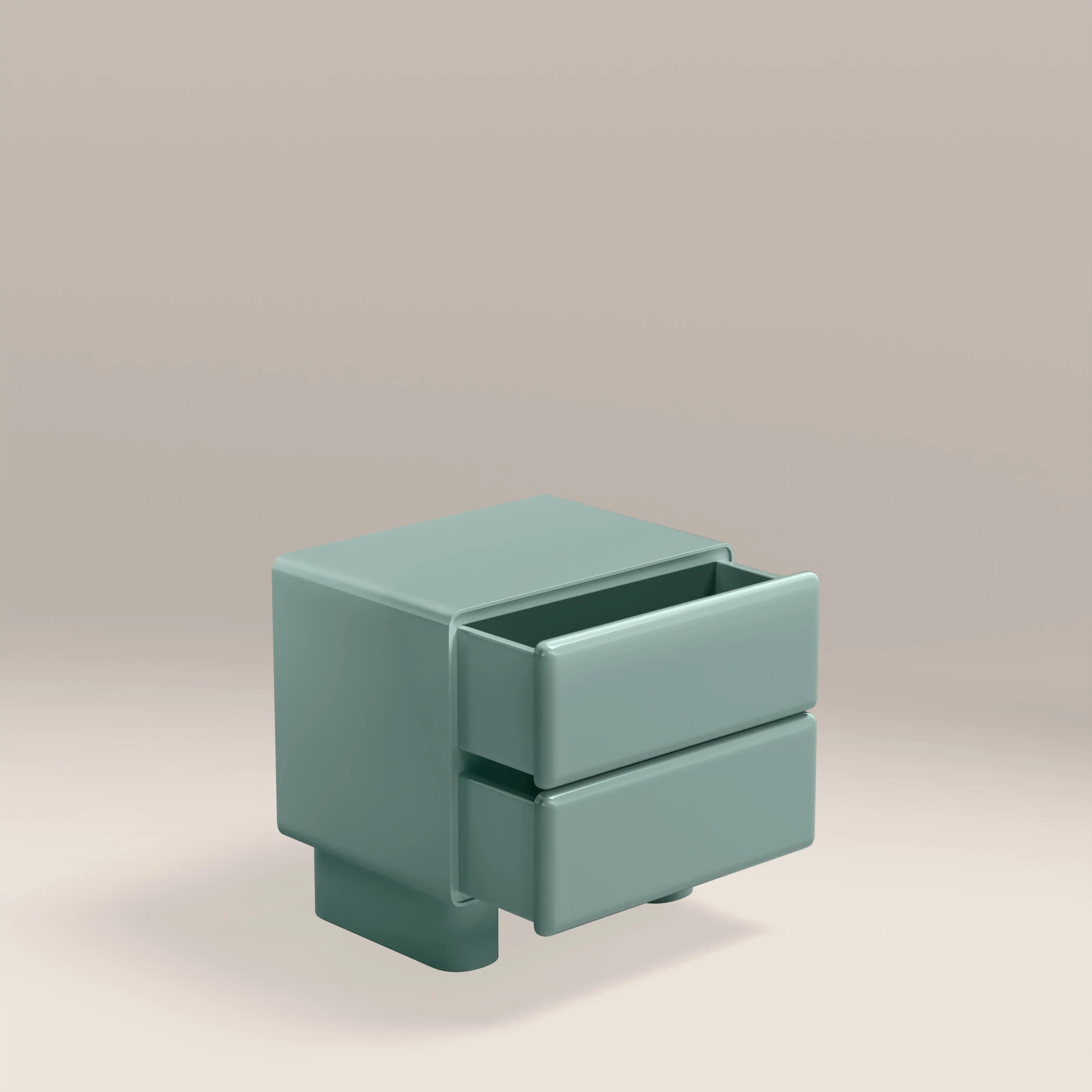 Roanne 2 Drawer Bedside Table | High Gloss Sky Blue - Image 3