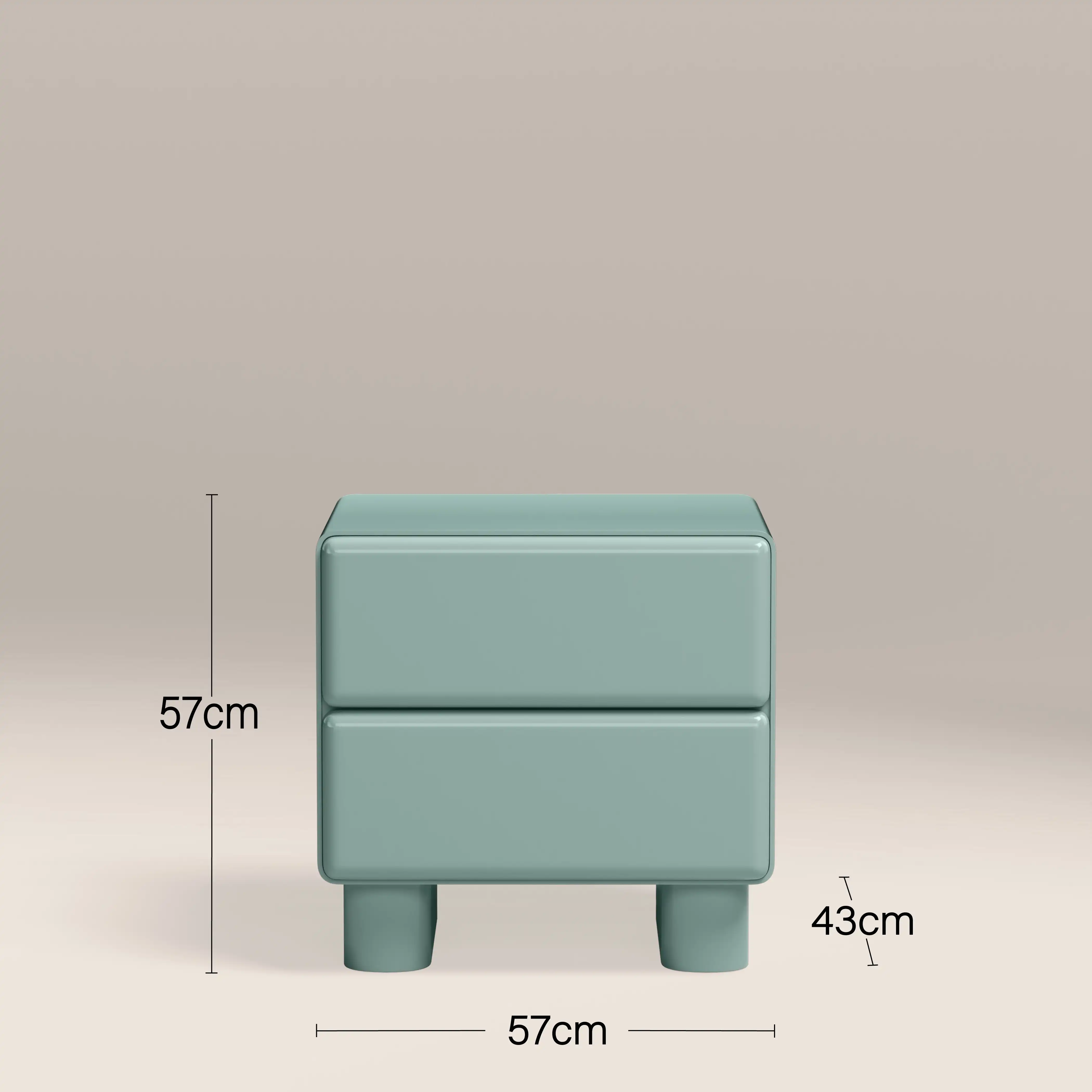 Roanne 2 Drawer Bedside Table | High Gloss Sky Blue - Image 5