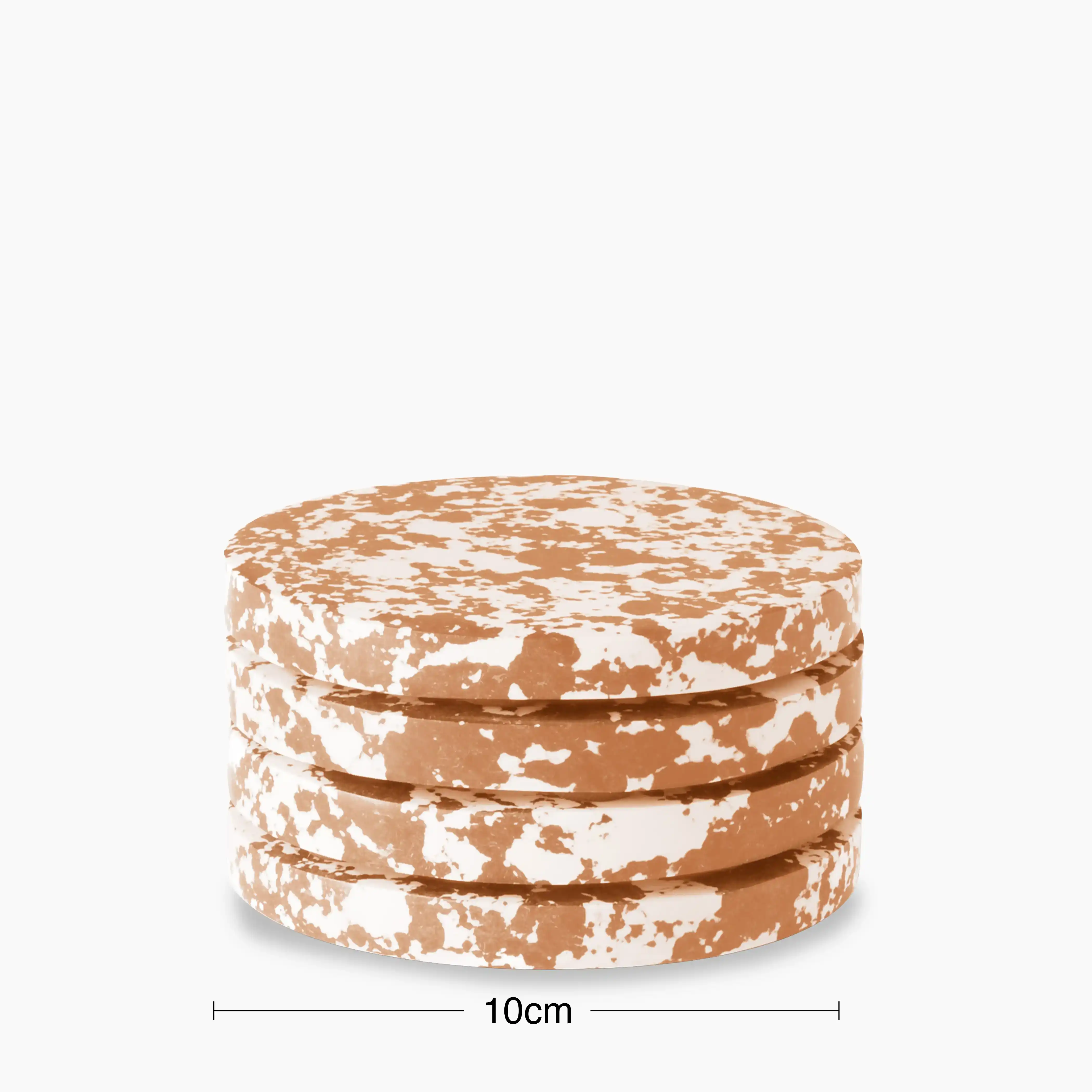 Rock Set of 4 Round Coasters | Caramel & White - Image 4