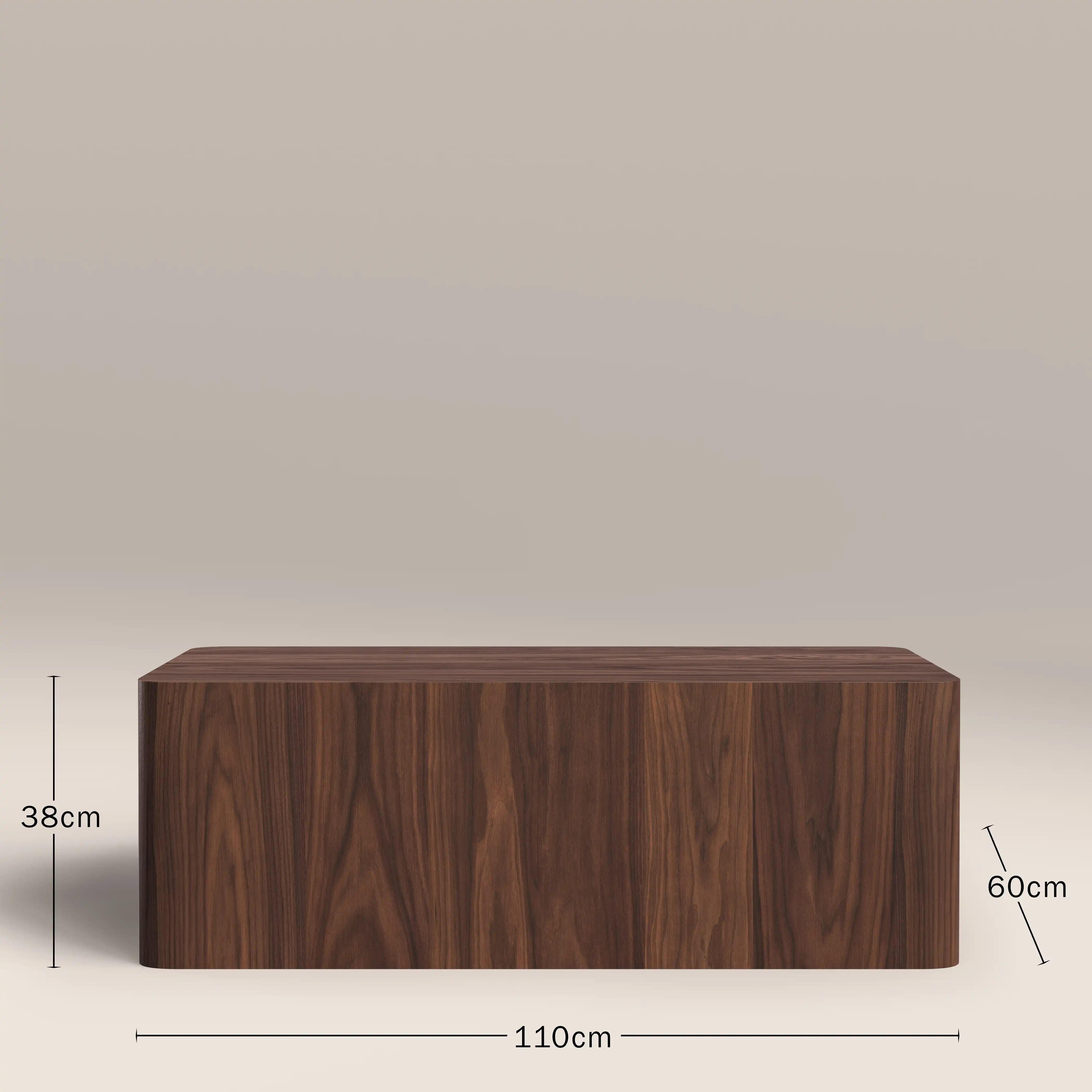 Sabel Rectangle Wooden Coffee Table | Walnut - Image 6