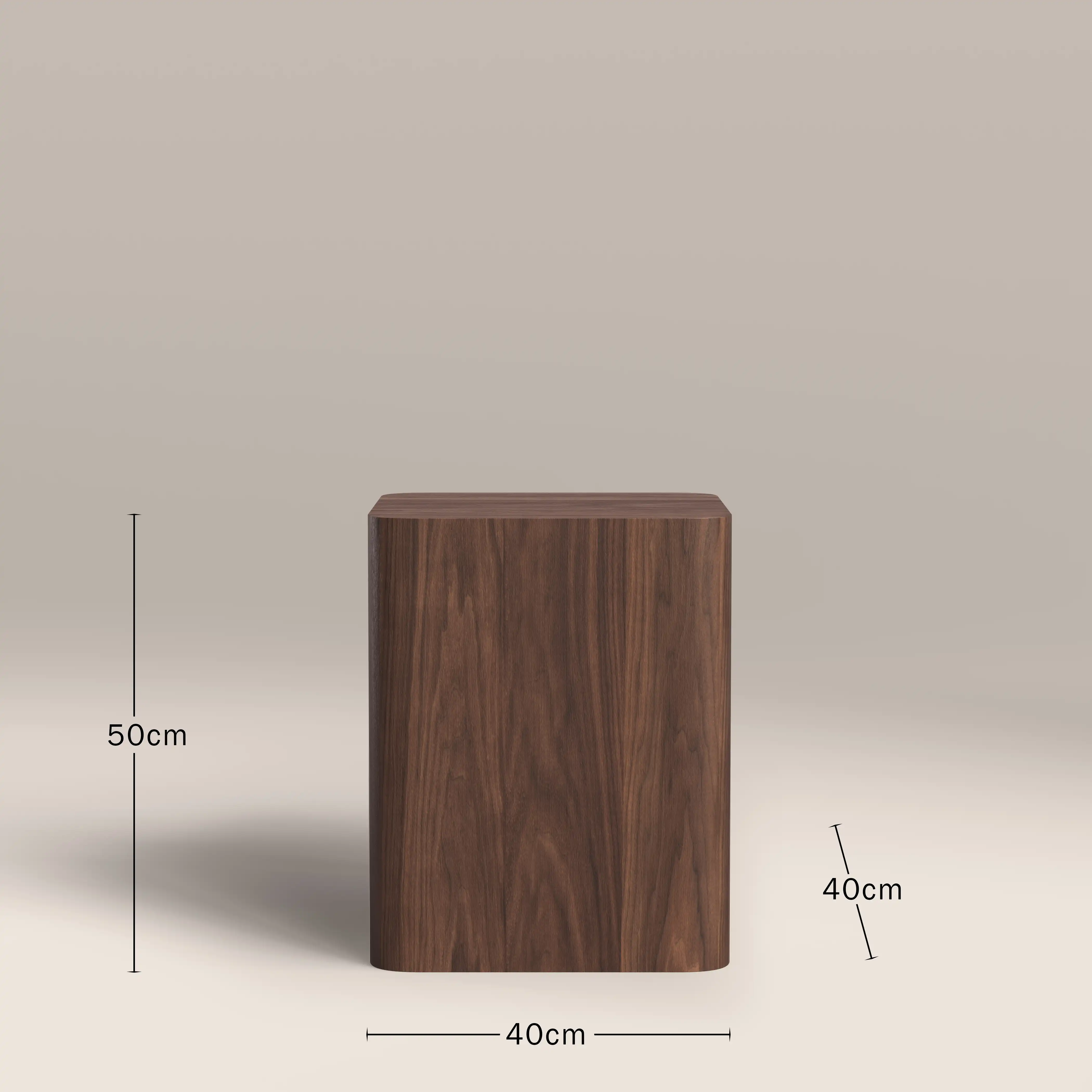 Sabel Square Wooden Side Table | Walnut - Image 4