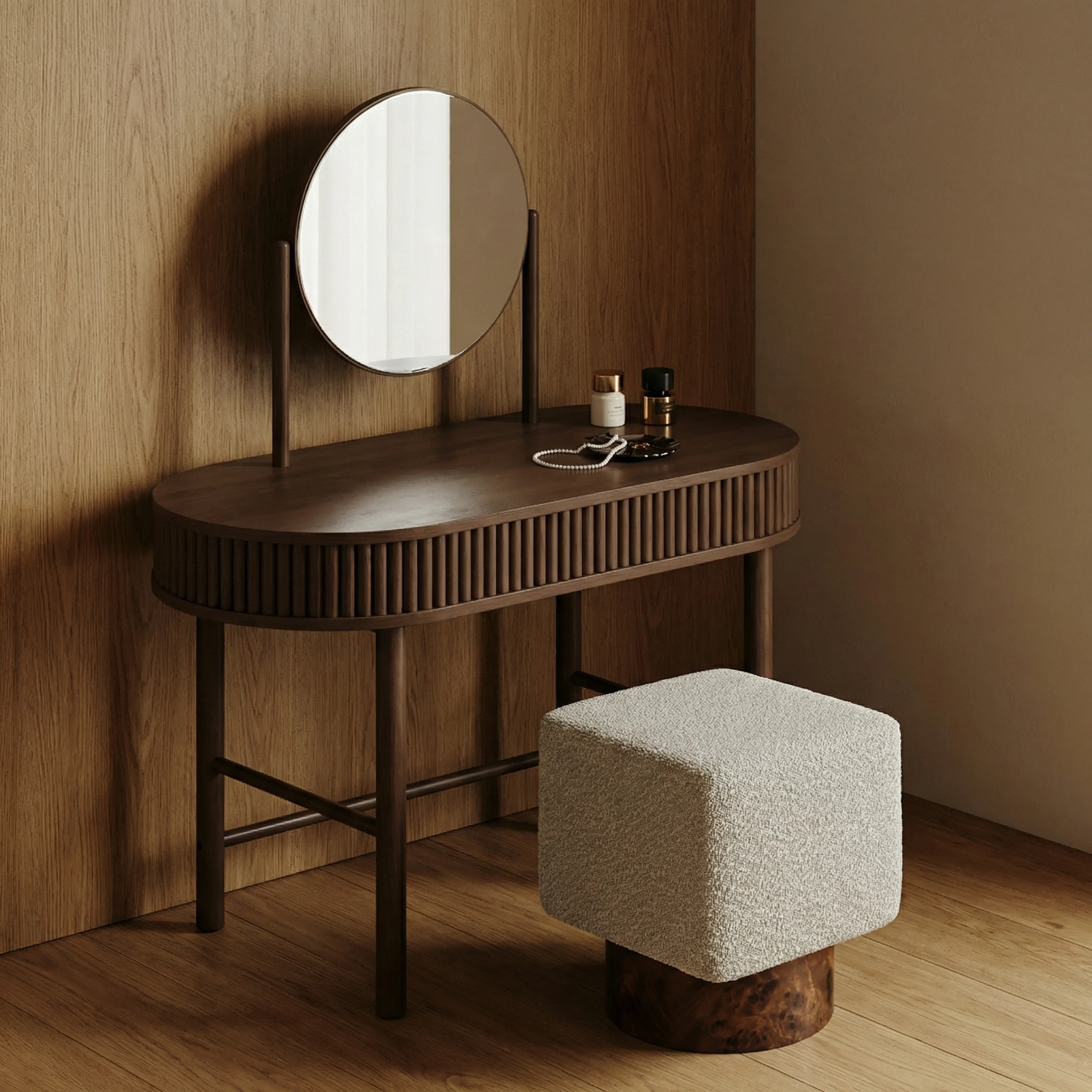 Santana Wooden Dressing Table | Smoked Walnut
