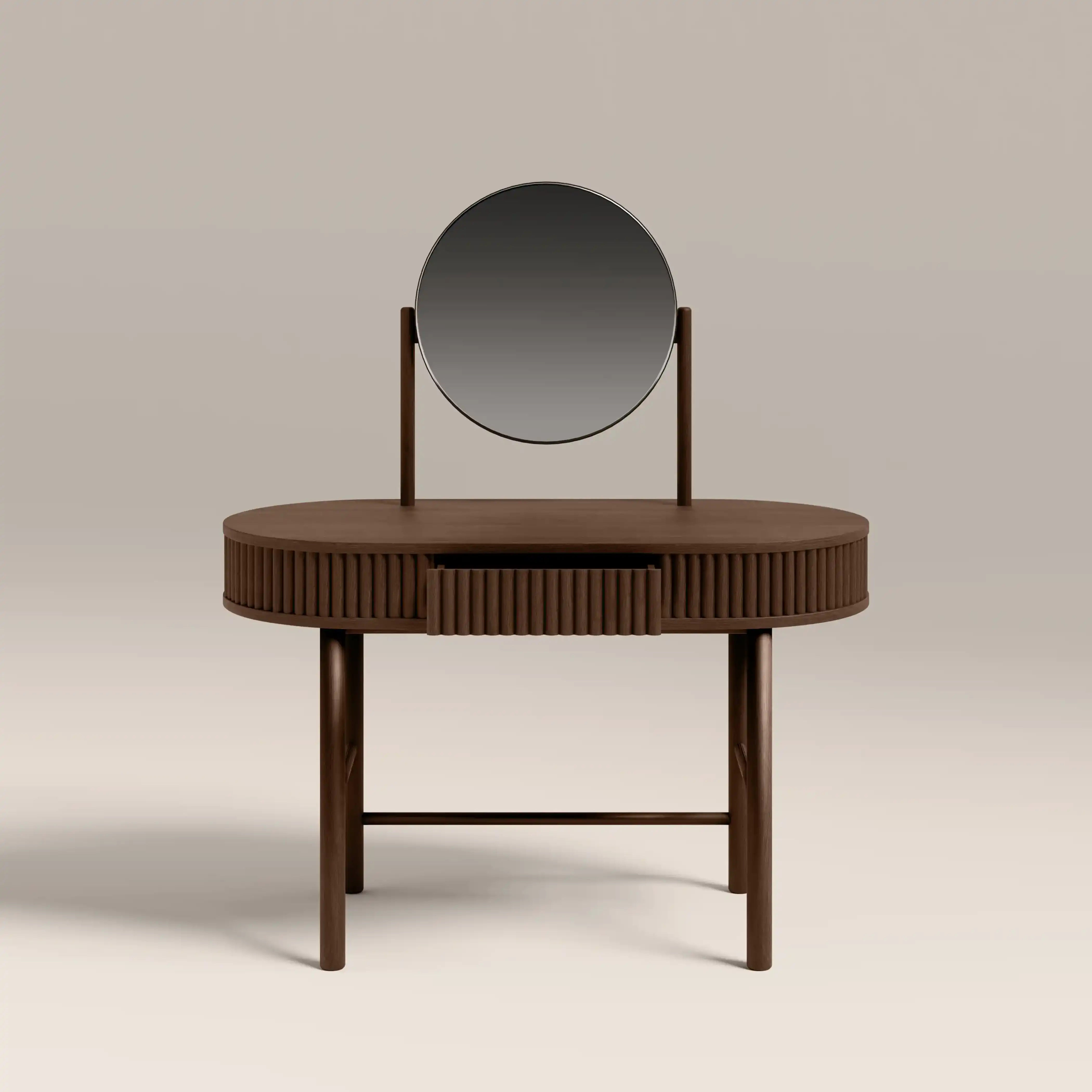 Santana Wooden Dressing Table | Smoked Walnut - Image 4