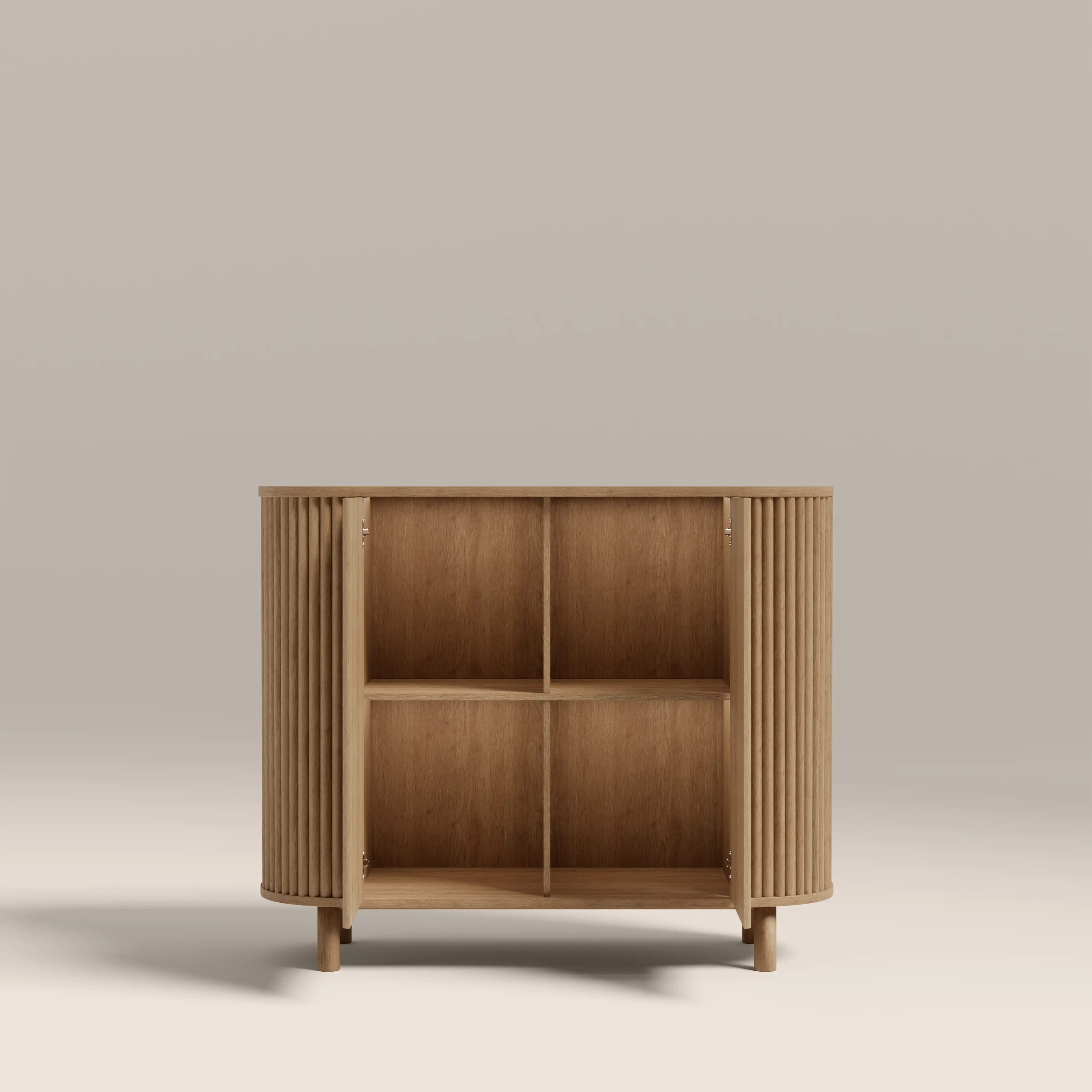 Santana Sideboard | Natural Travertine Effect Sintered Stone & Oak - Image 4