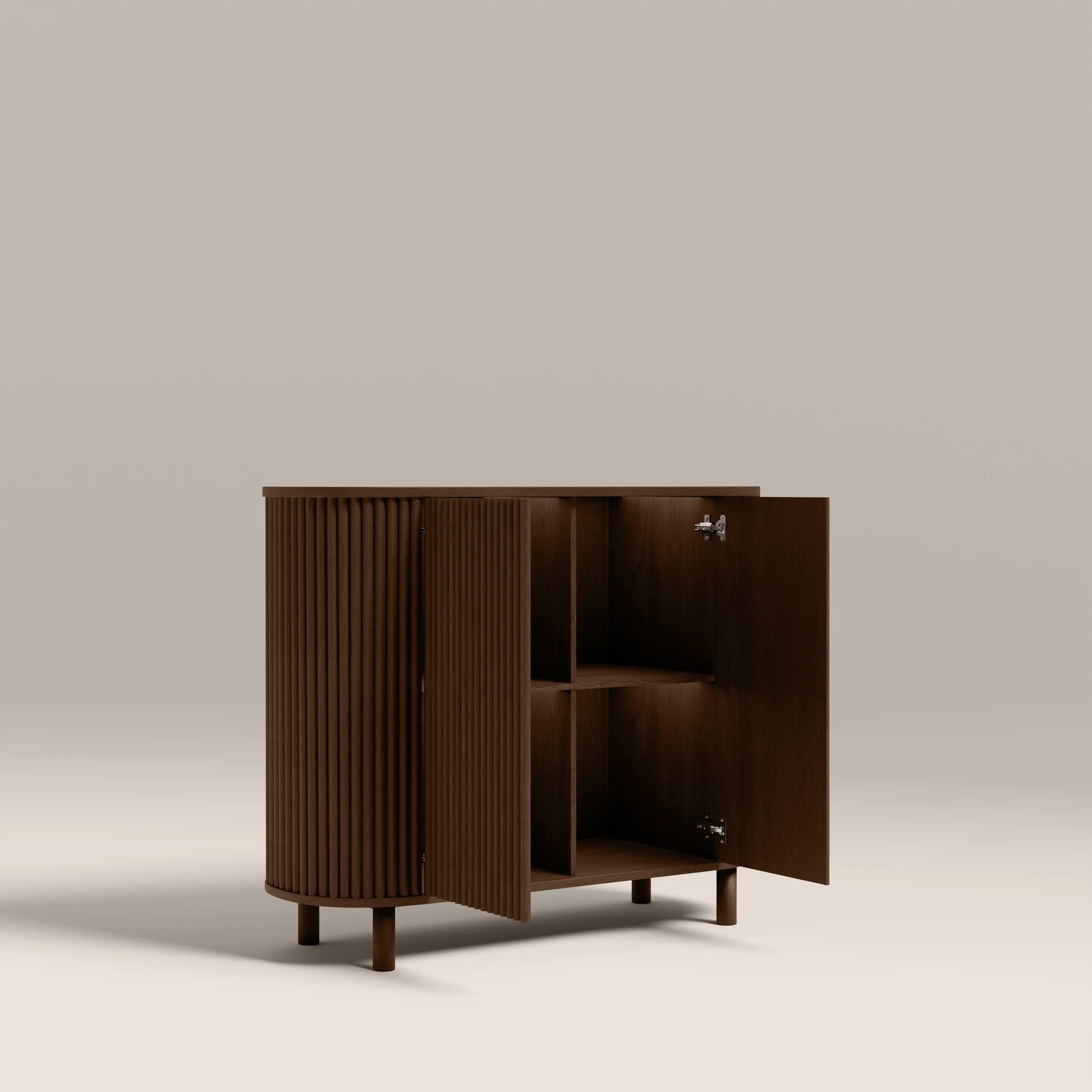 Santana Sideboard | Natural Travertine Effect Sintered Stone & Smoked Walnut - Image 6