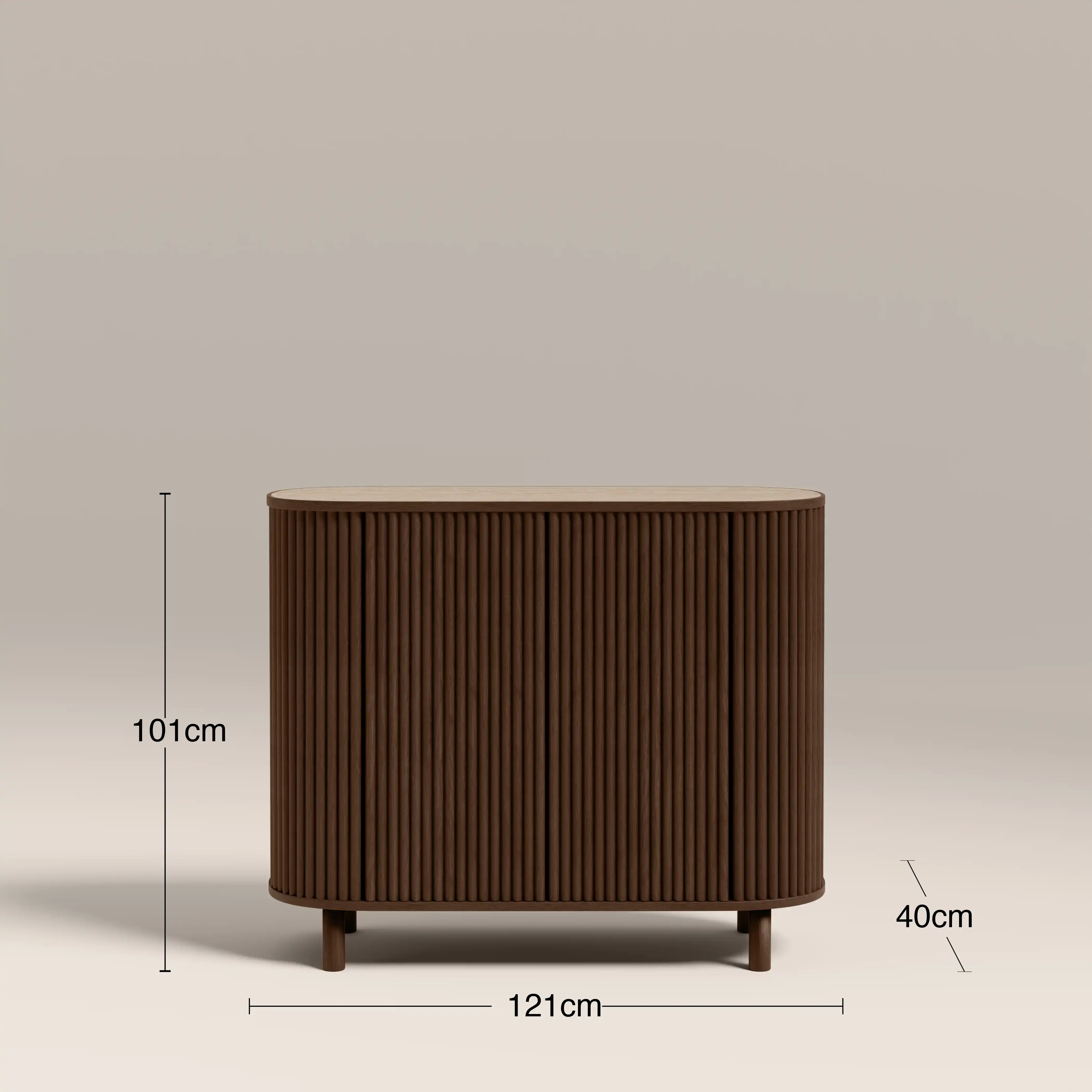 Santana Sideboard | Natural Travertine Effect Sintered Stone & Smoked Walnut - Image 8