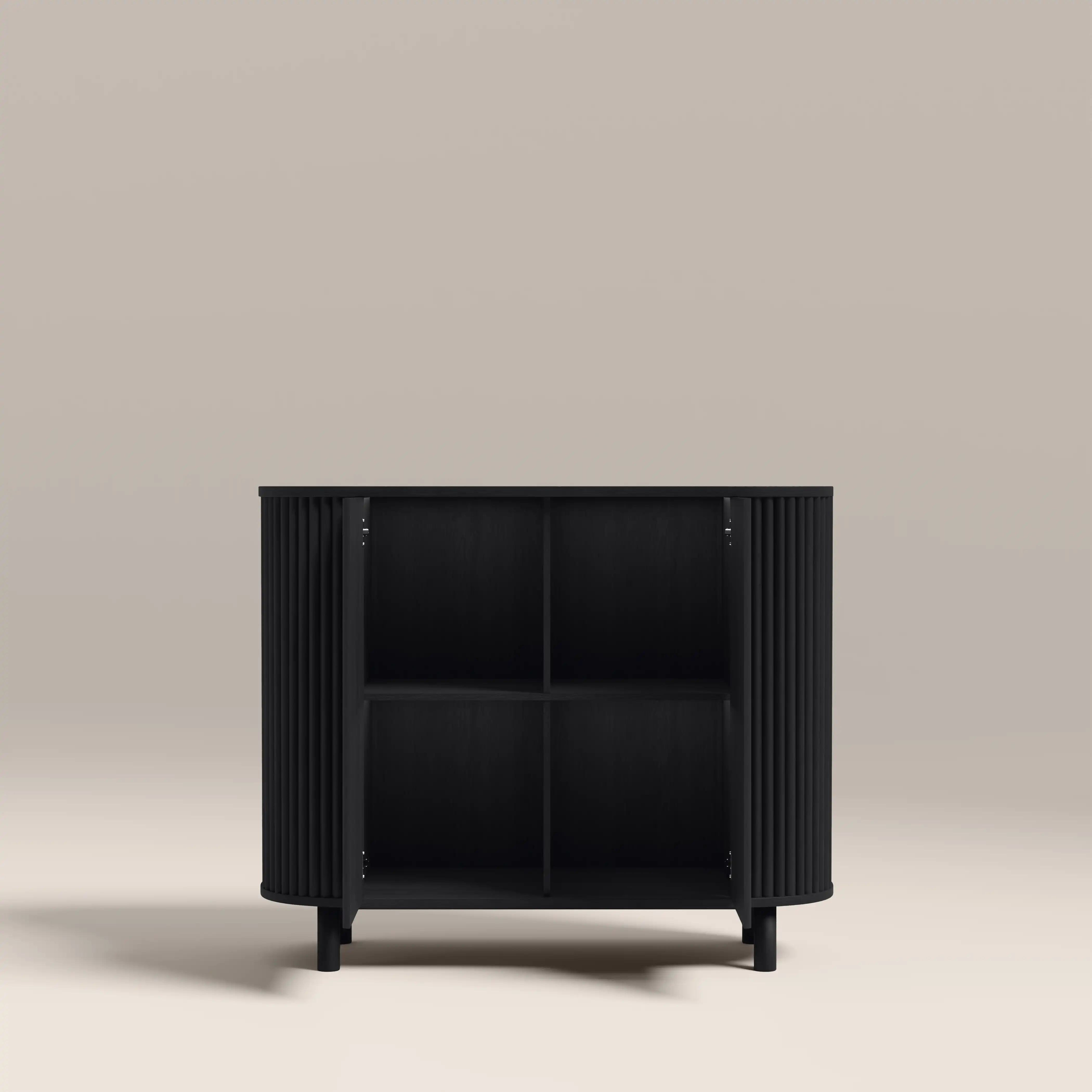 Santana Sideboard | Smoked Grey Travertine Effect Sintered Stone & Black - Image 4