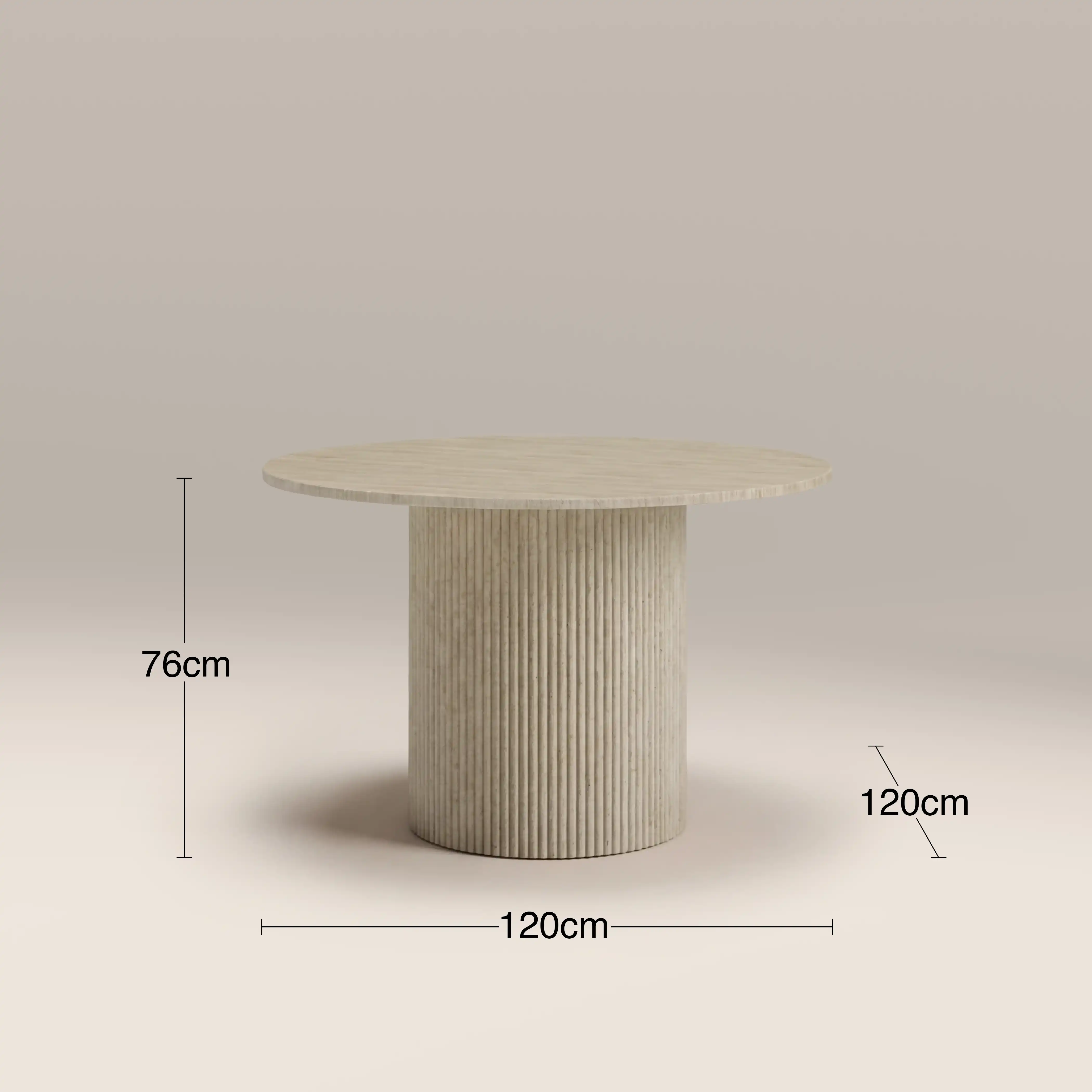 Santoria 4 Seat Round Dining Table | Natural Travertine Effect Stone - Image 6