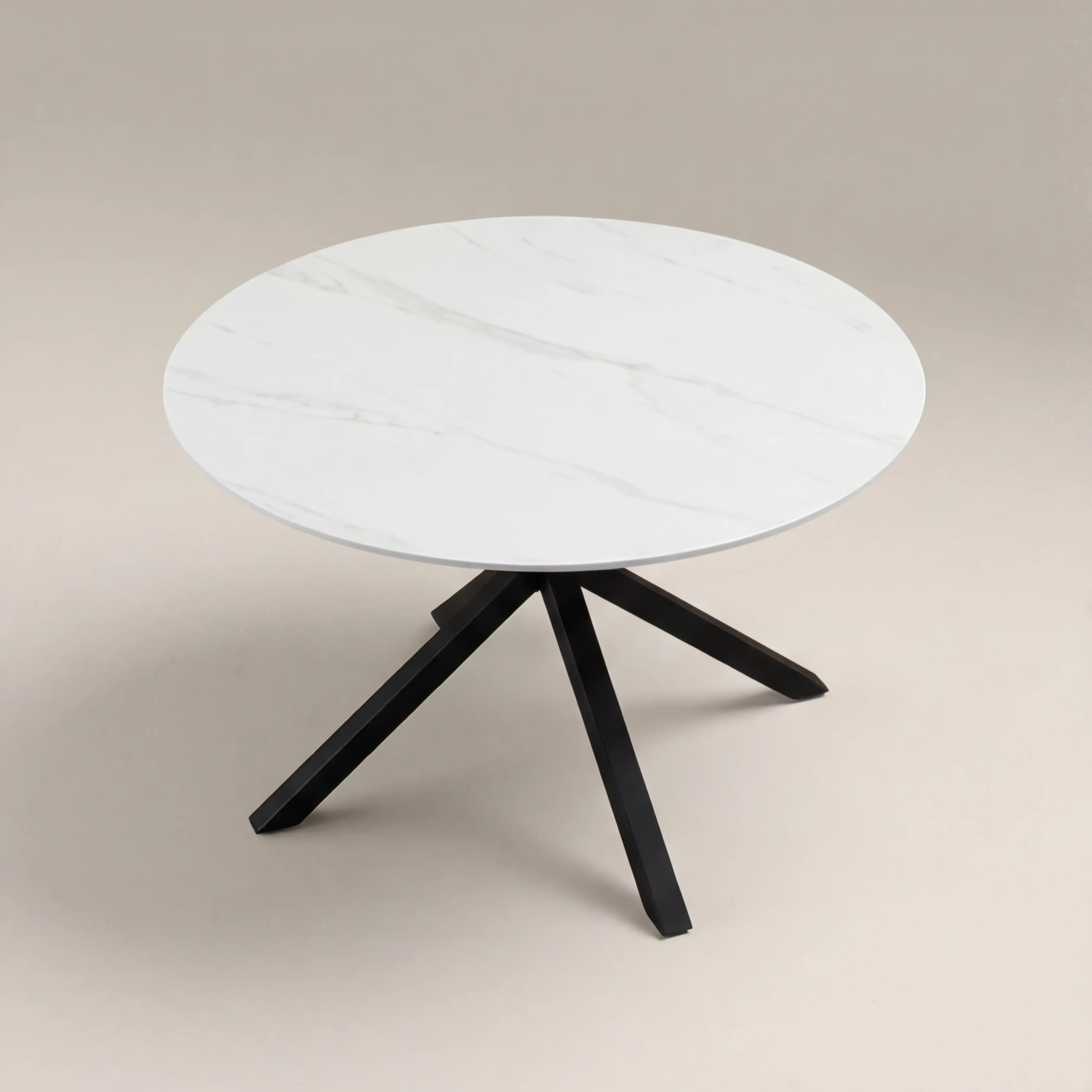 Sawyer 4 Seat Round Dining Table | White Ceramic & Black - Image 3