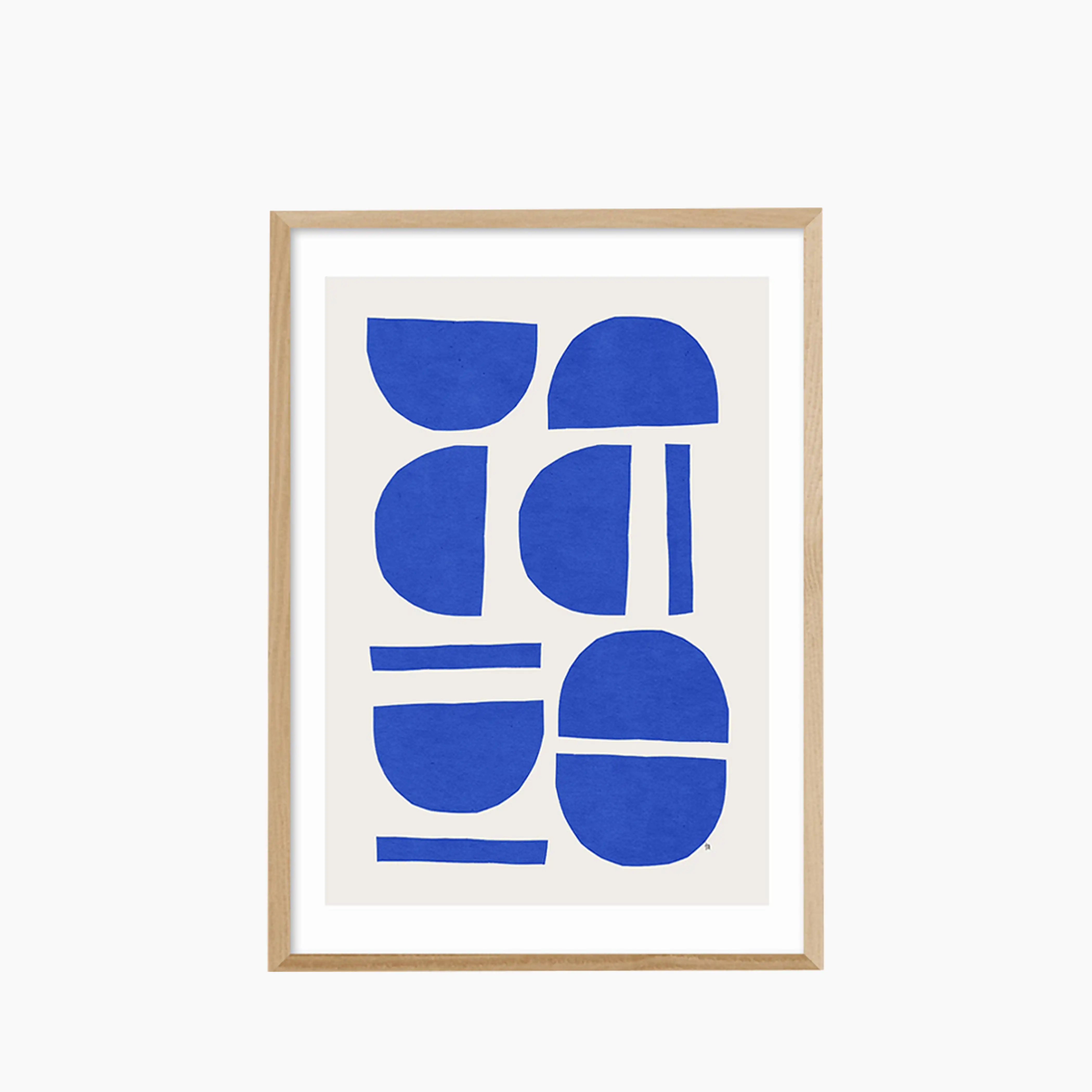 Sculptural Blue Graphic Print - Image 2