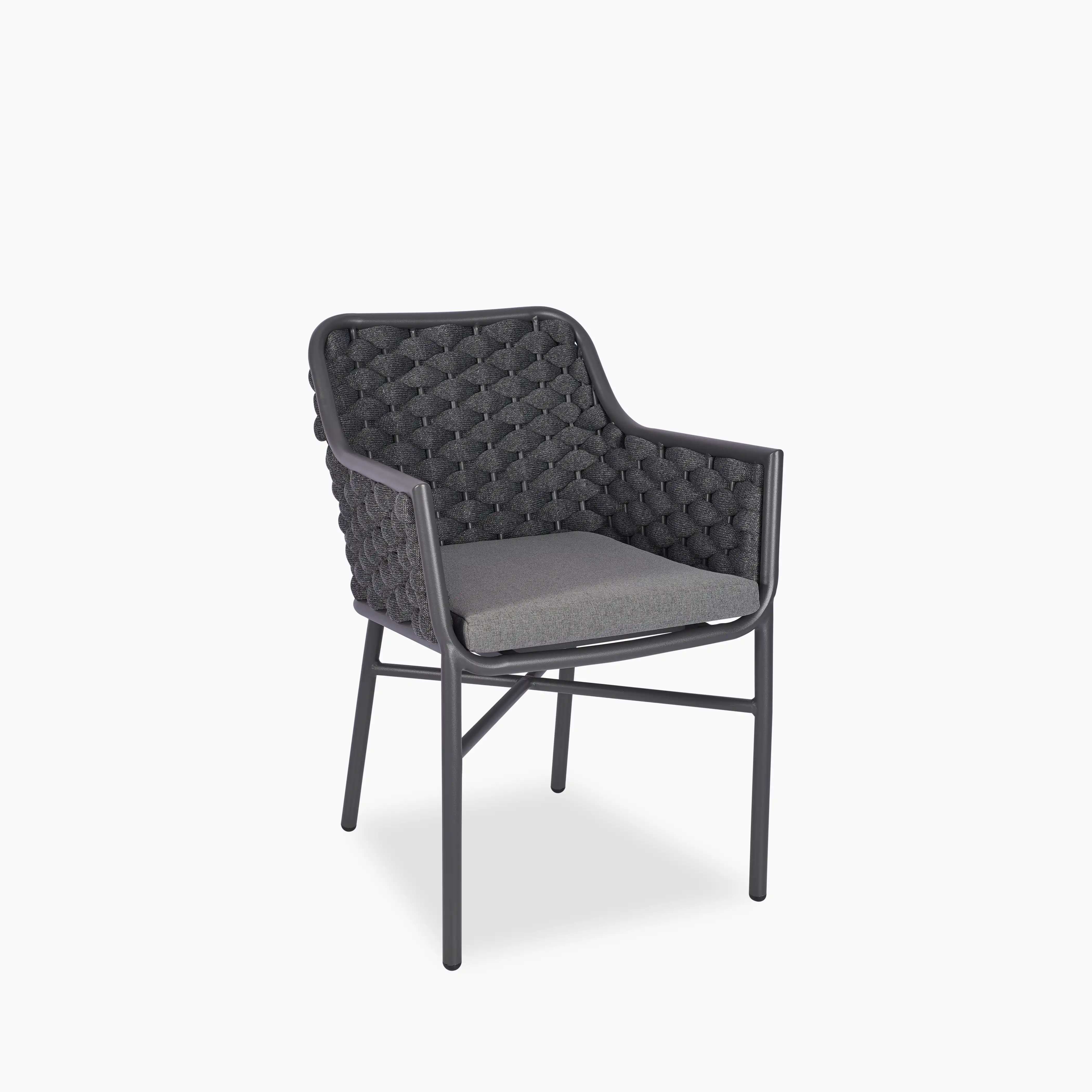 Sidney Carver Dining Chair | Grey Texilene & Grey