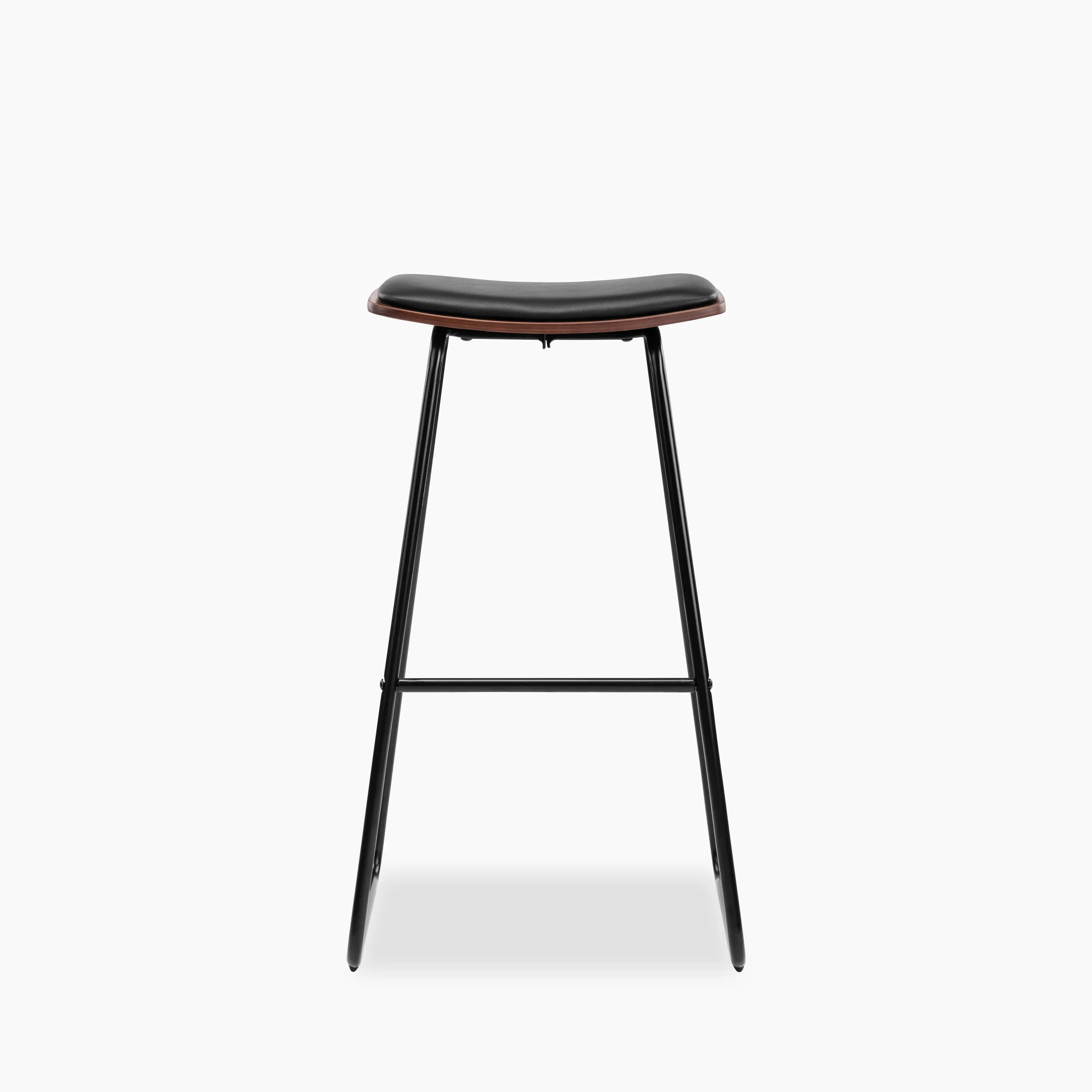 Slade Bar Stool | Black Faux Leather & Black - Image 3