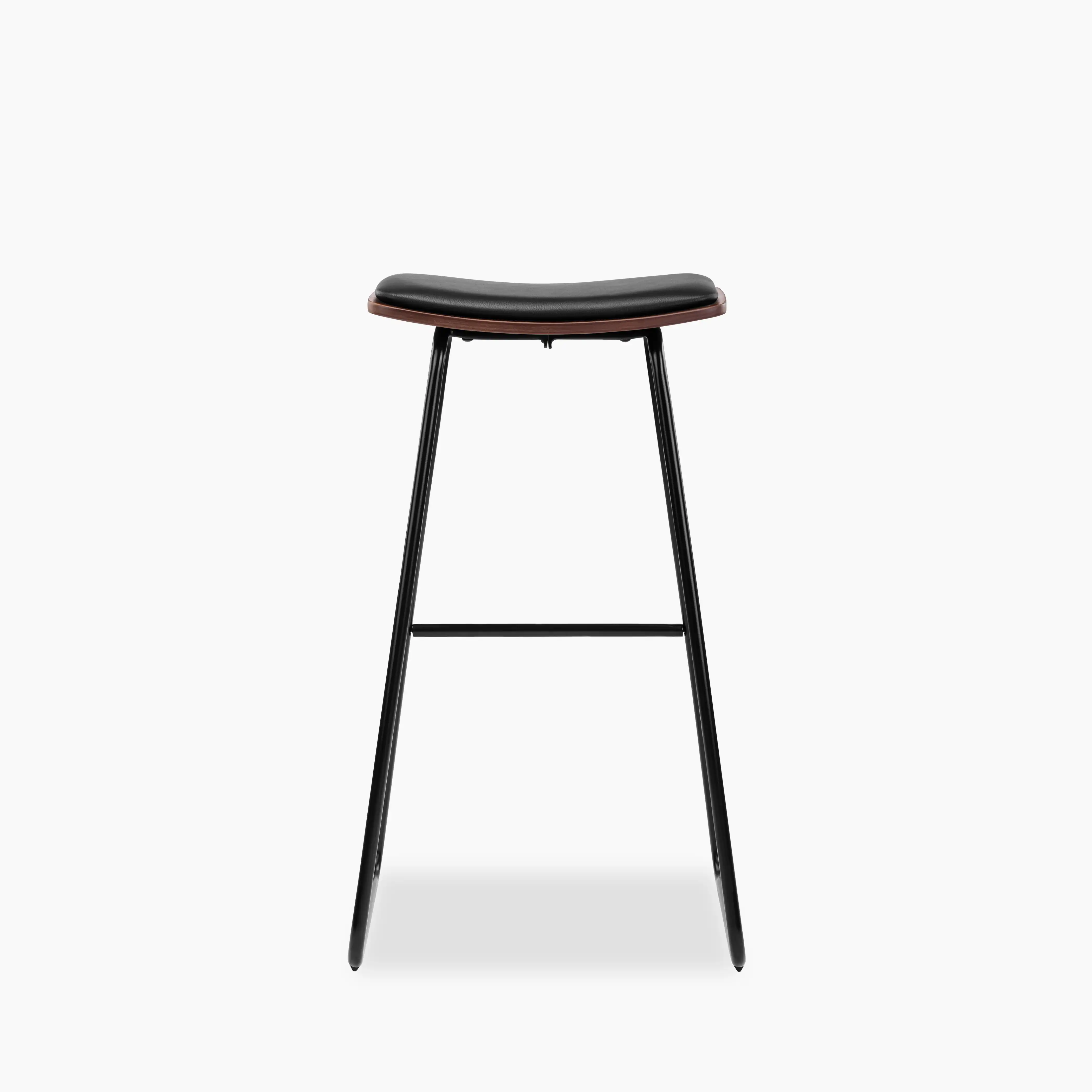Slade Bar Stool | Black Faux Leather & Black - Image 5