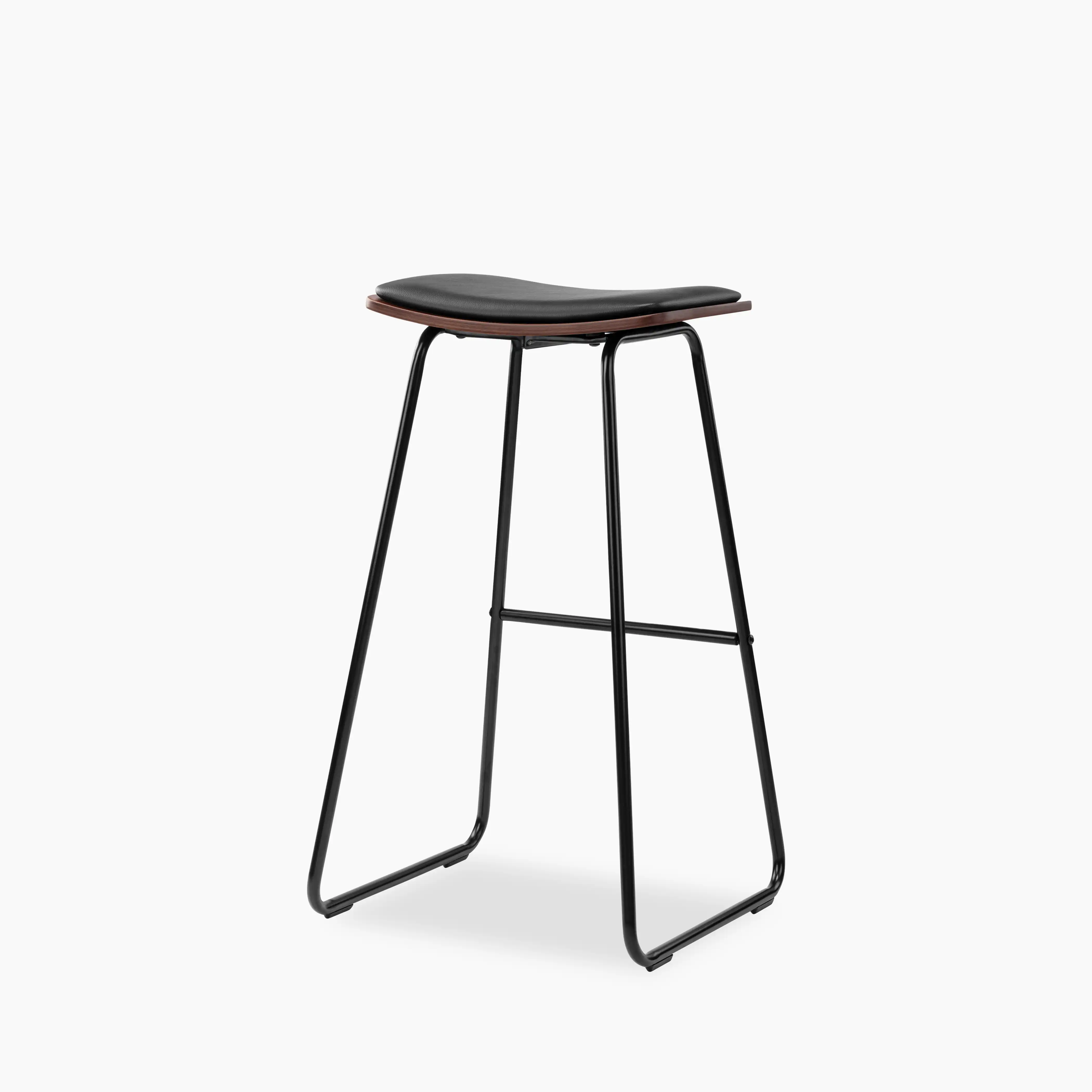 Slade Bar Stool | Black Faux Leather & Black - Image 6
