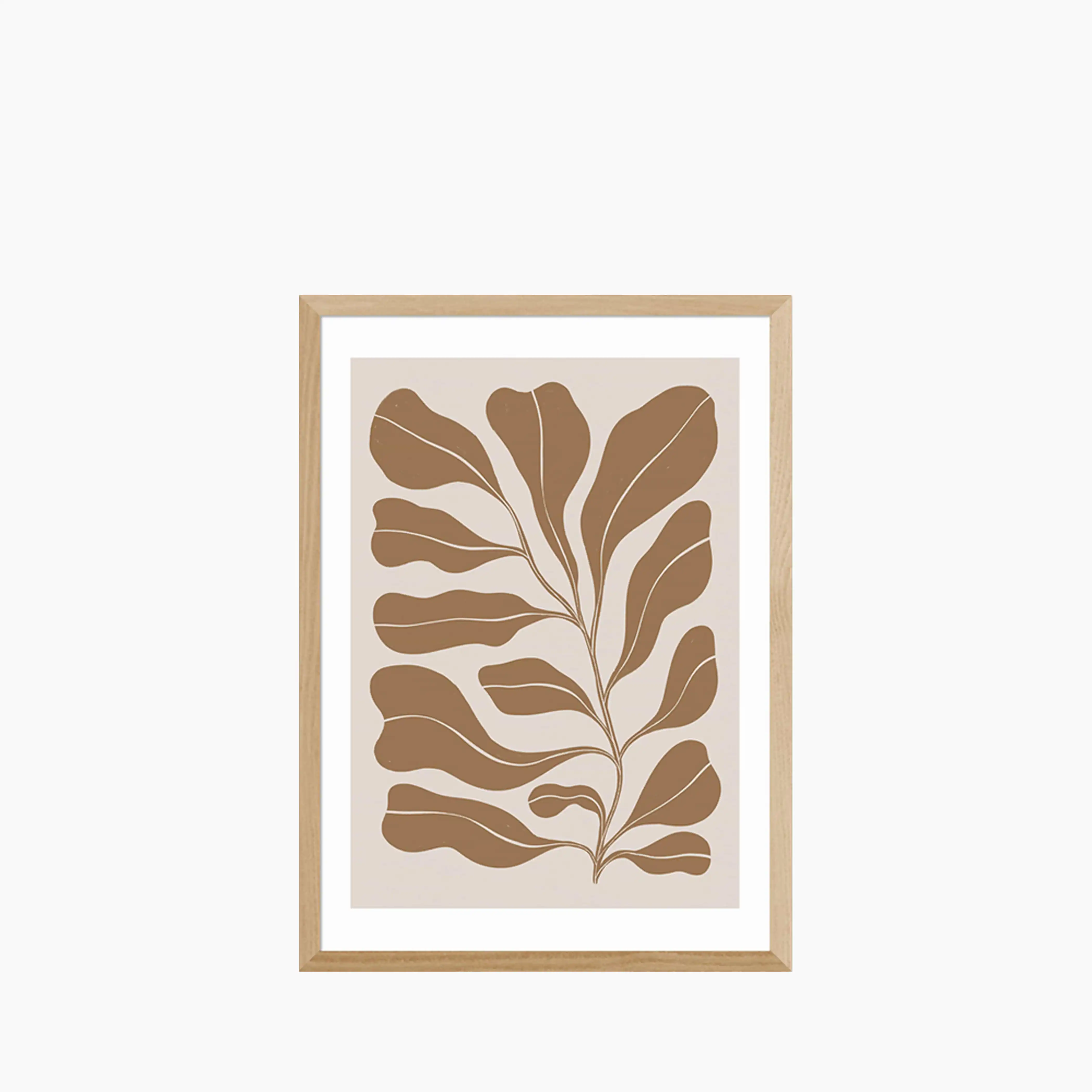 Soft Leaves On Taupe Graphic Print - Image 5