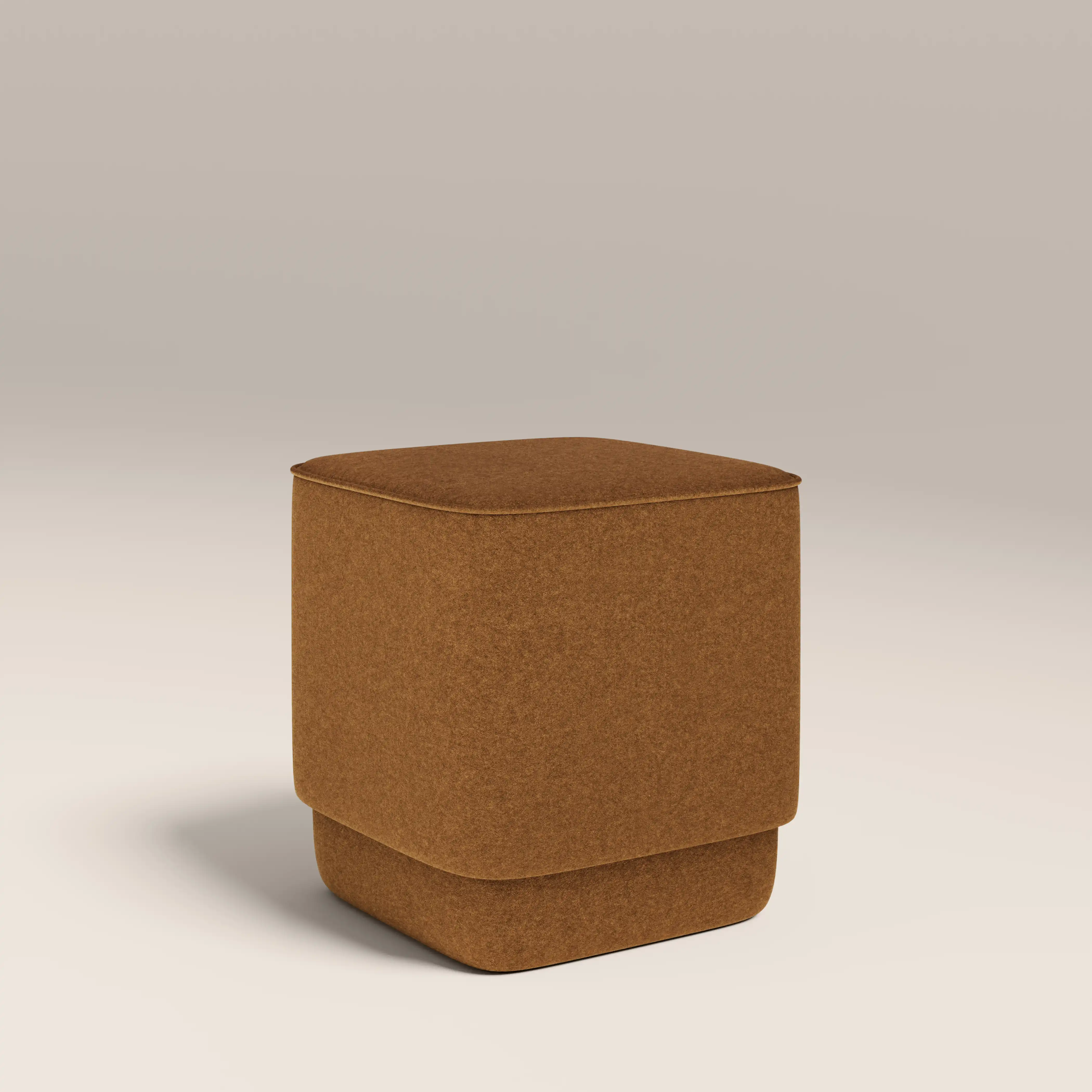 Soho Pouffe | Caramel Brown Sustainable Mohair Velvet - Image 4