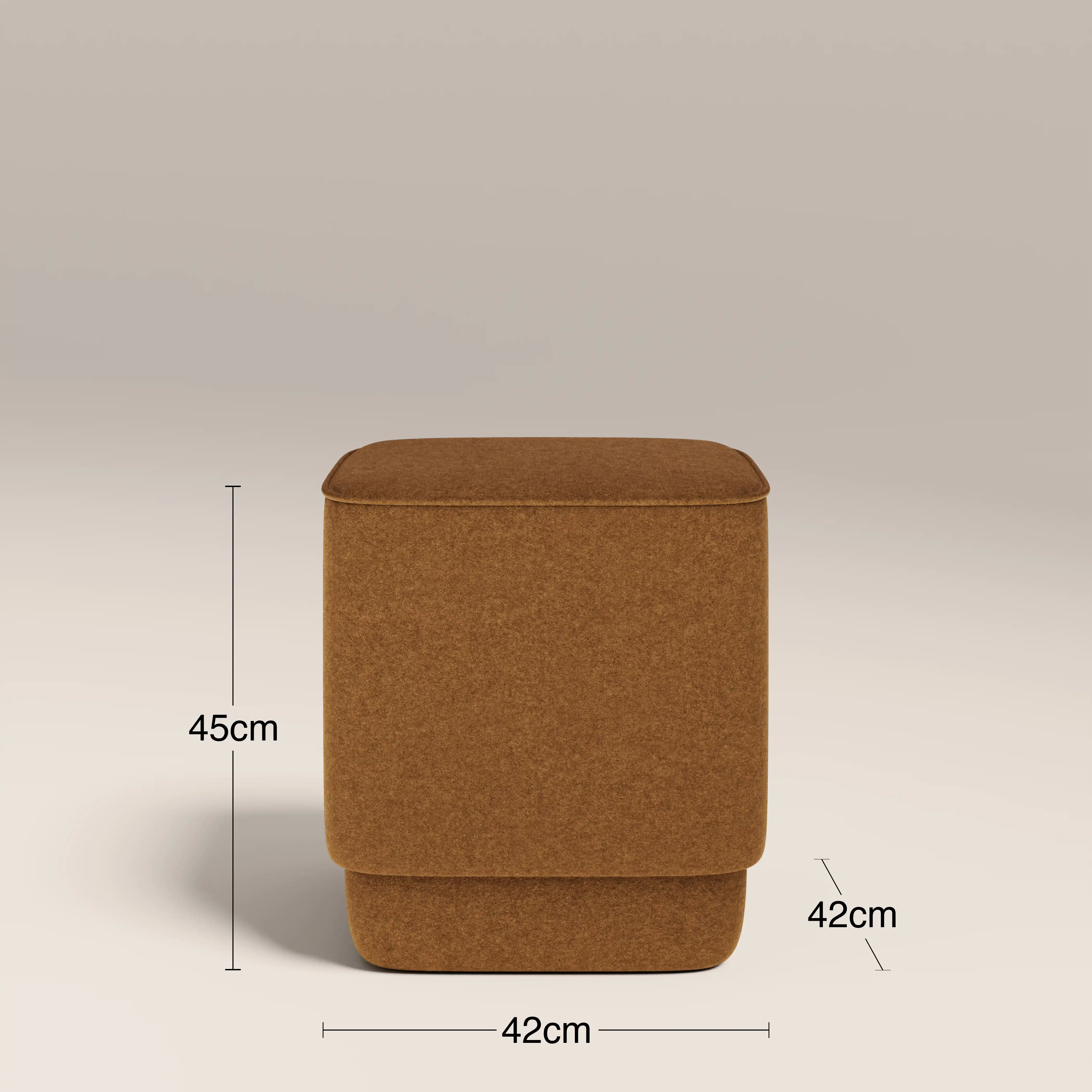 Soho Pouffe | Caramel Brown Sustainable Mohair Velvet - Image 5