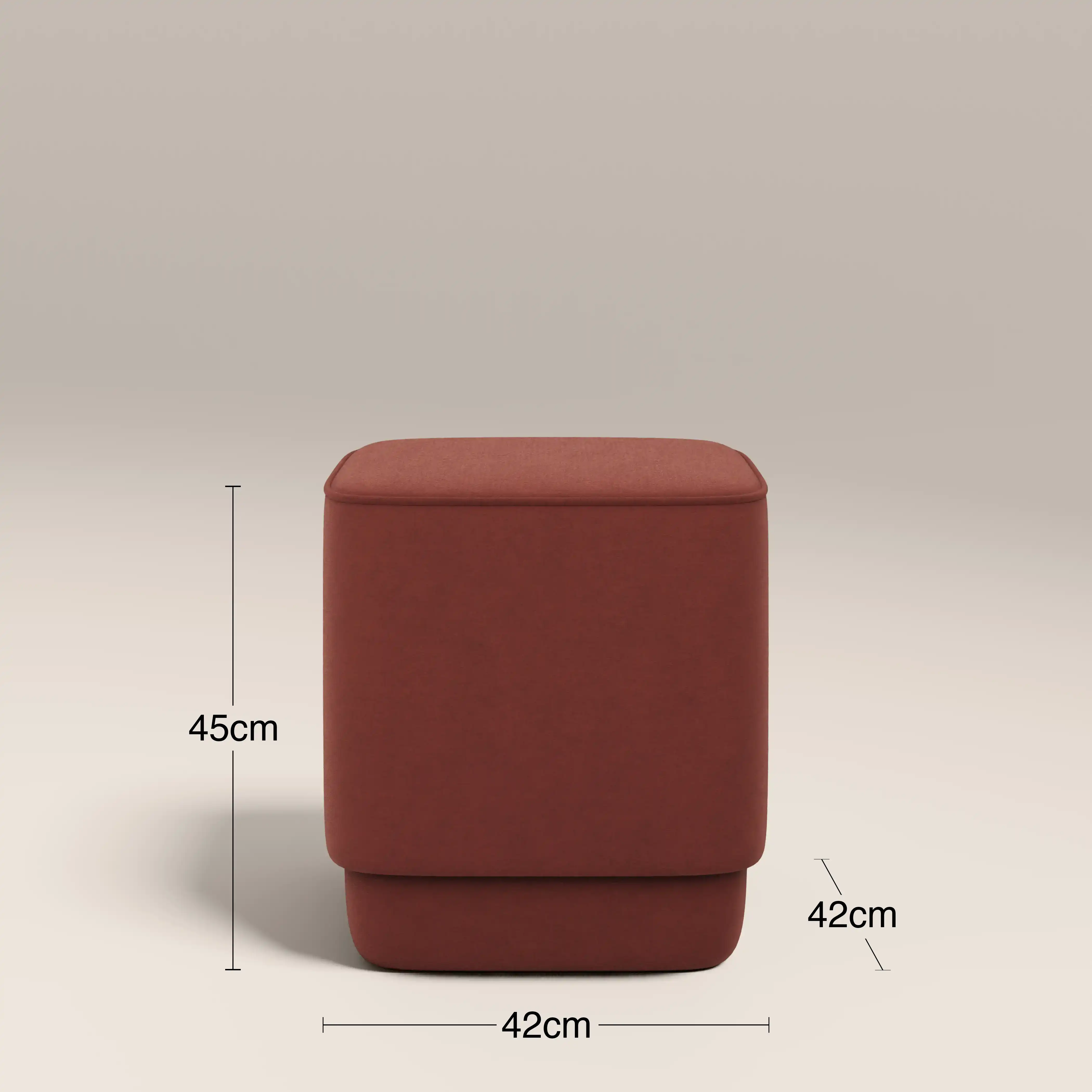 Soho Pouffe | Rust Red Sustainable Velvet - Image 4