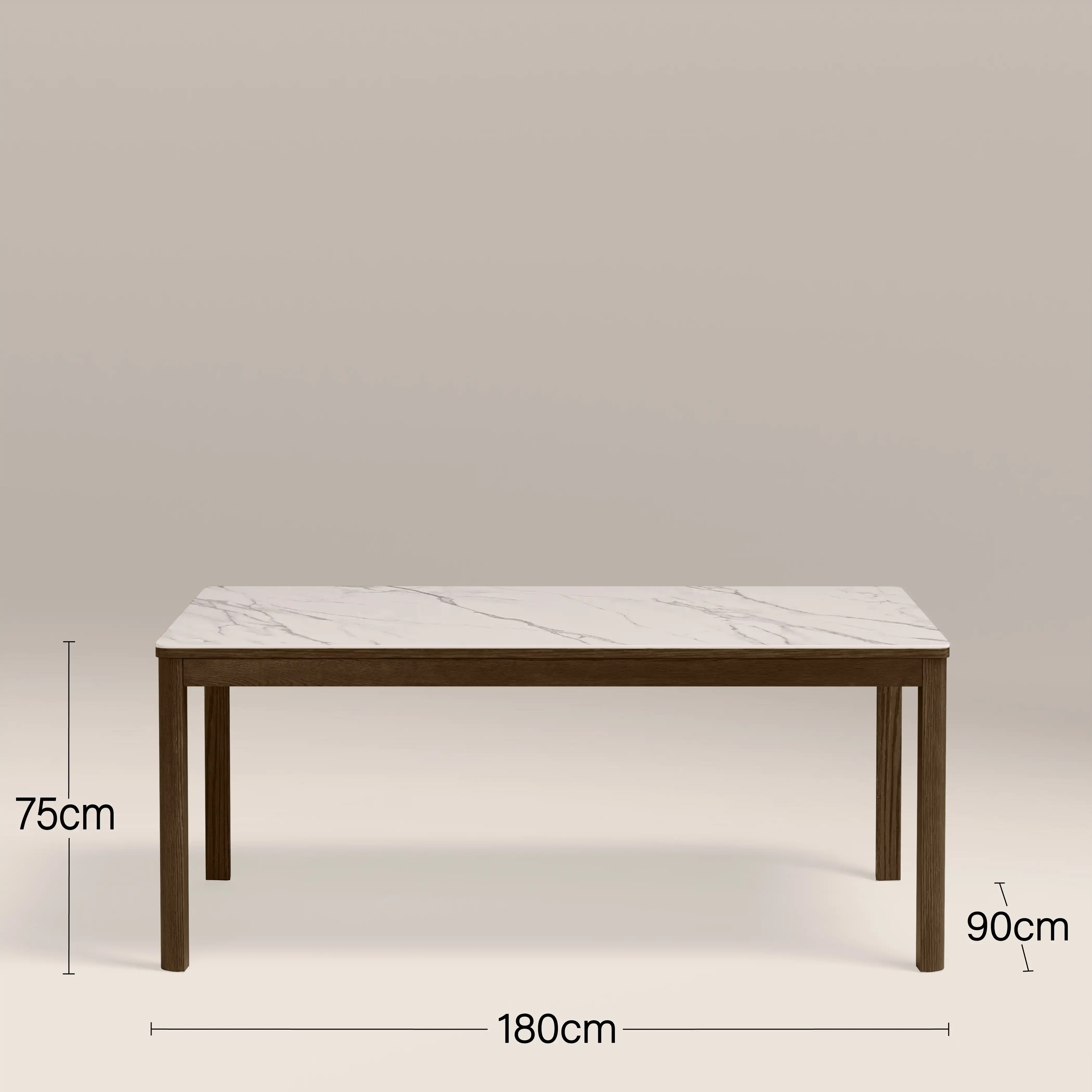 Southampton 6 Seat Rectangle Dining Table | Ecru Ceramic & Smoked Walnut - Image 5