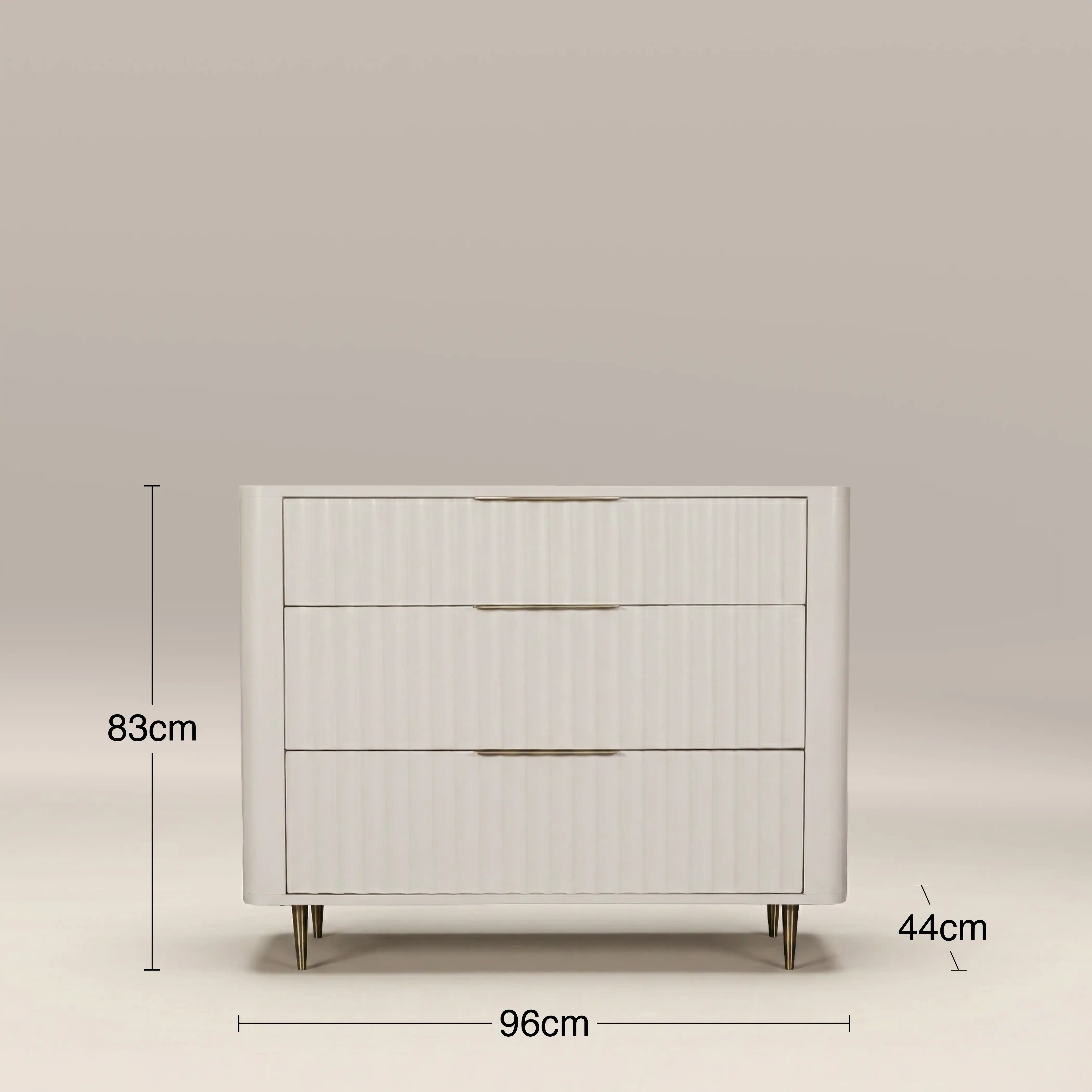 Suvi 3 Drawer Chest of Drawers | Ivory - Image 4