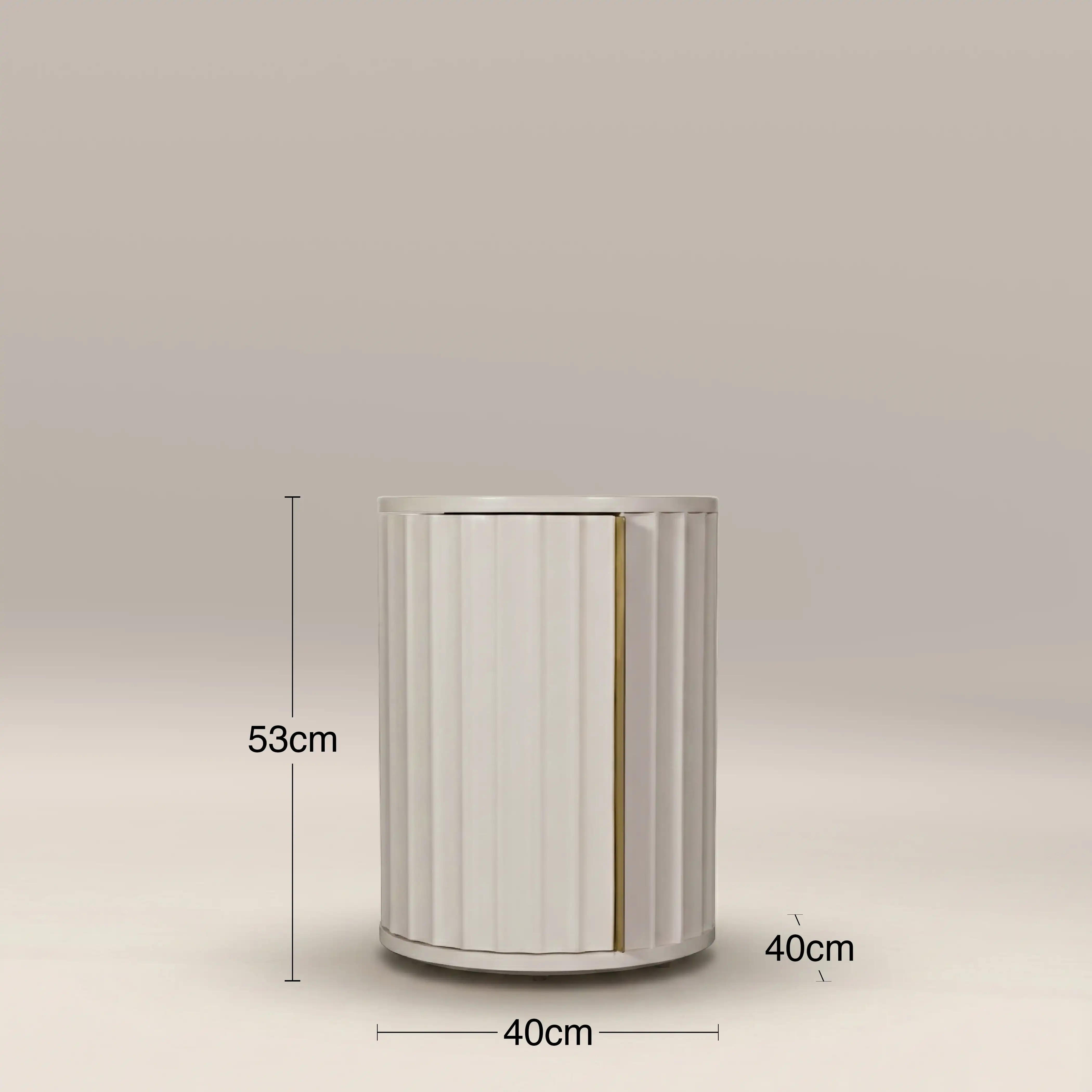 Suvi Left Bedside Table | Ivory - Image 3