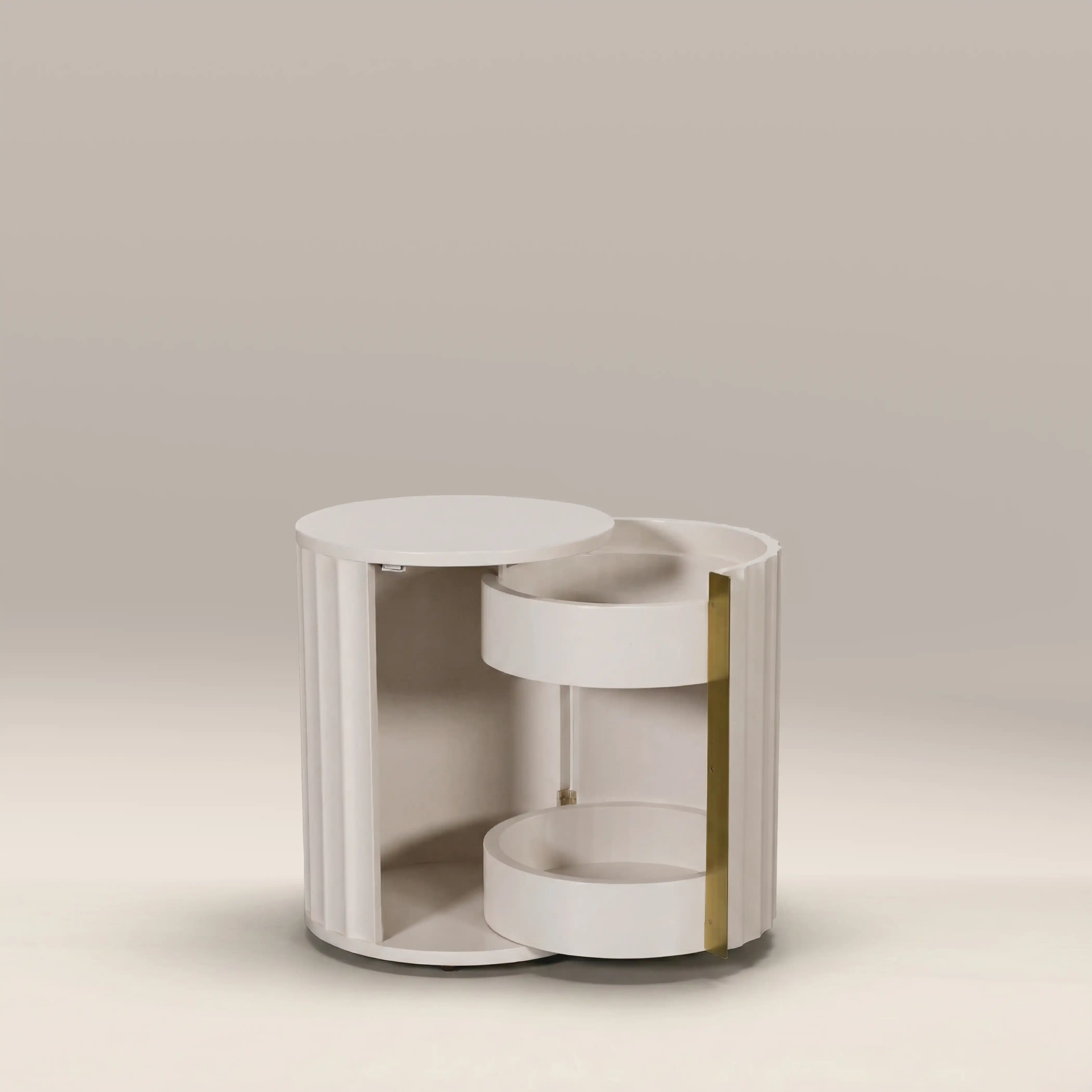 Suvi Right Bedside Table | Ivory - Image 2