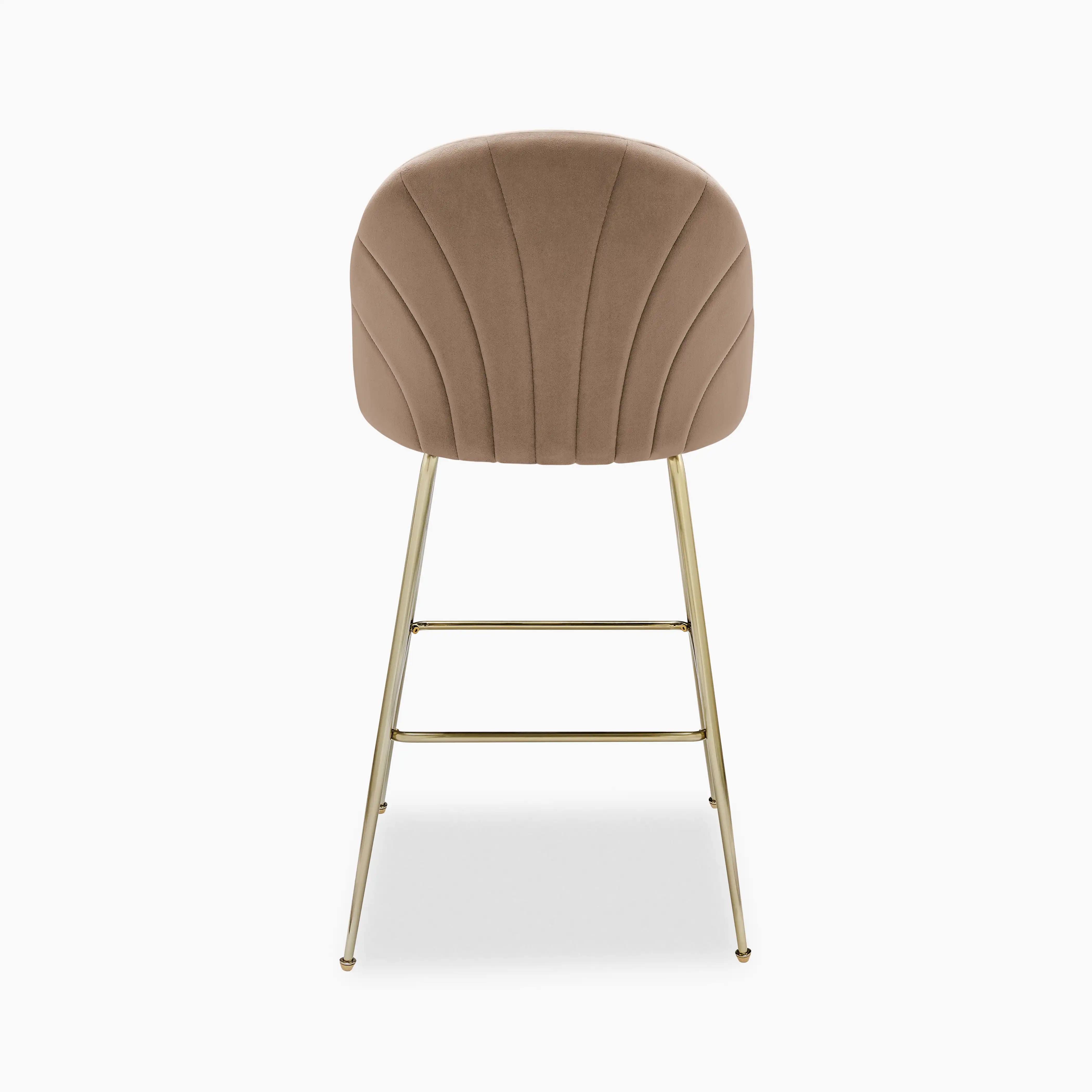 Sylvia Bar Stool | Taupe Sustainable Velvet - Image 6