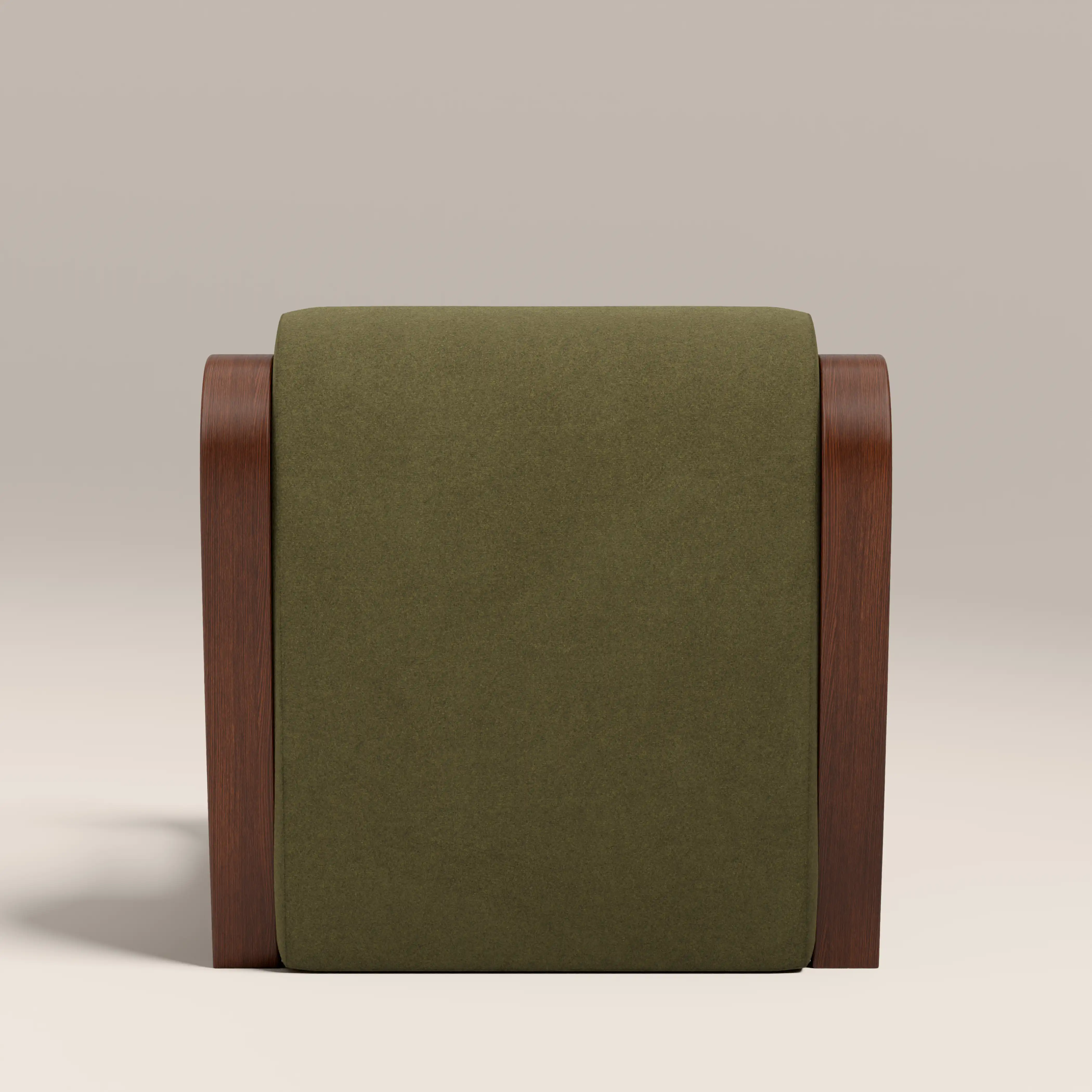 Talie Accent Chair | Moss Green Sustainable Mohair Velvet & Walnut - Image 7