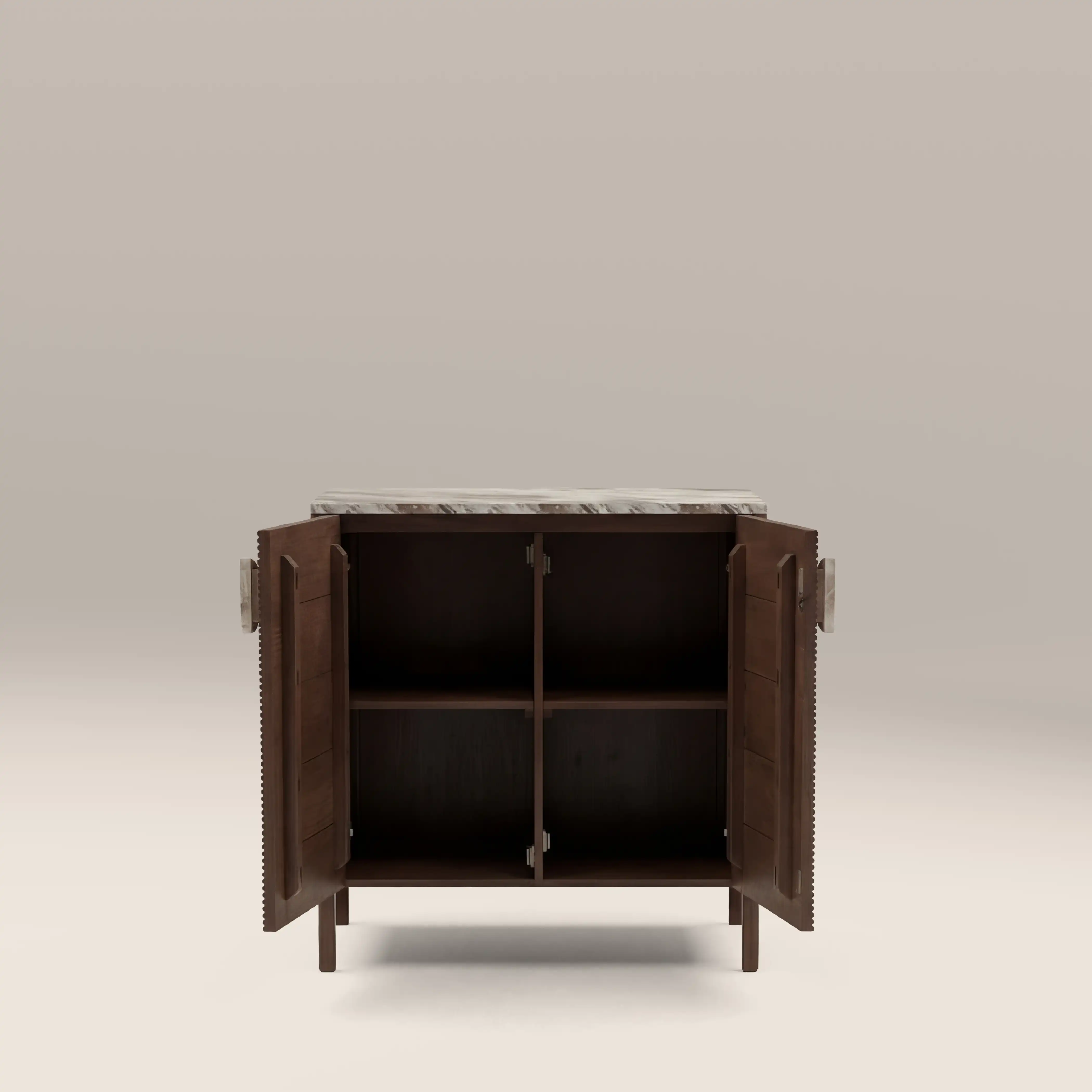 Tana 2 Door Sideboard | French Riviera Honed Marble & Walnut - Image 4